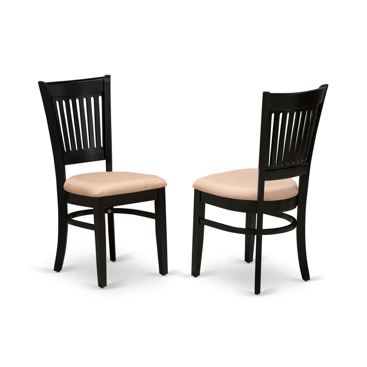 East West Furniture DMVA3-BLK-C 3-Piece Kitchen Dining Set - Round Drop Leaf Table & 2 Upholstered Chairs, 42x42 Inch, Black - Perfect for Small Spaces, Breakfast Nooks & Cozy Apartments