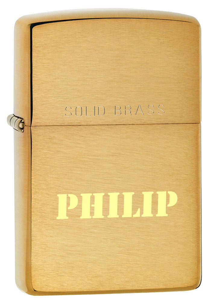 Zippo Brushed Brass Windproof Lighter with Classic Stamped Design - Perfect for Outdoor Adventures, Camping & Everyday Carry
