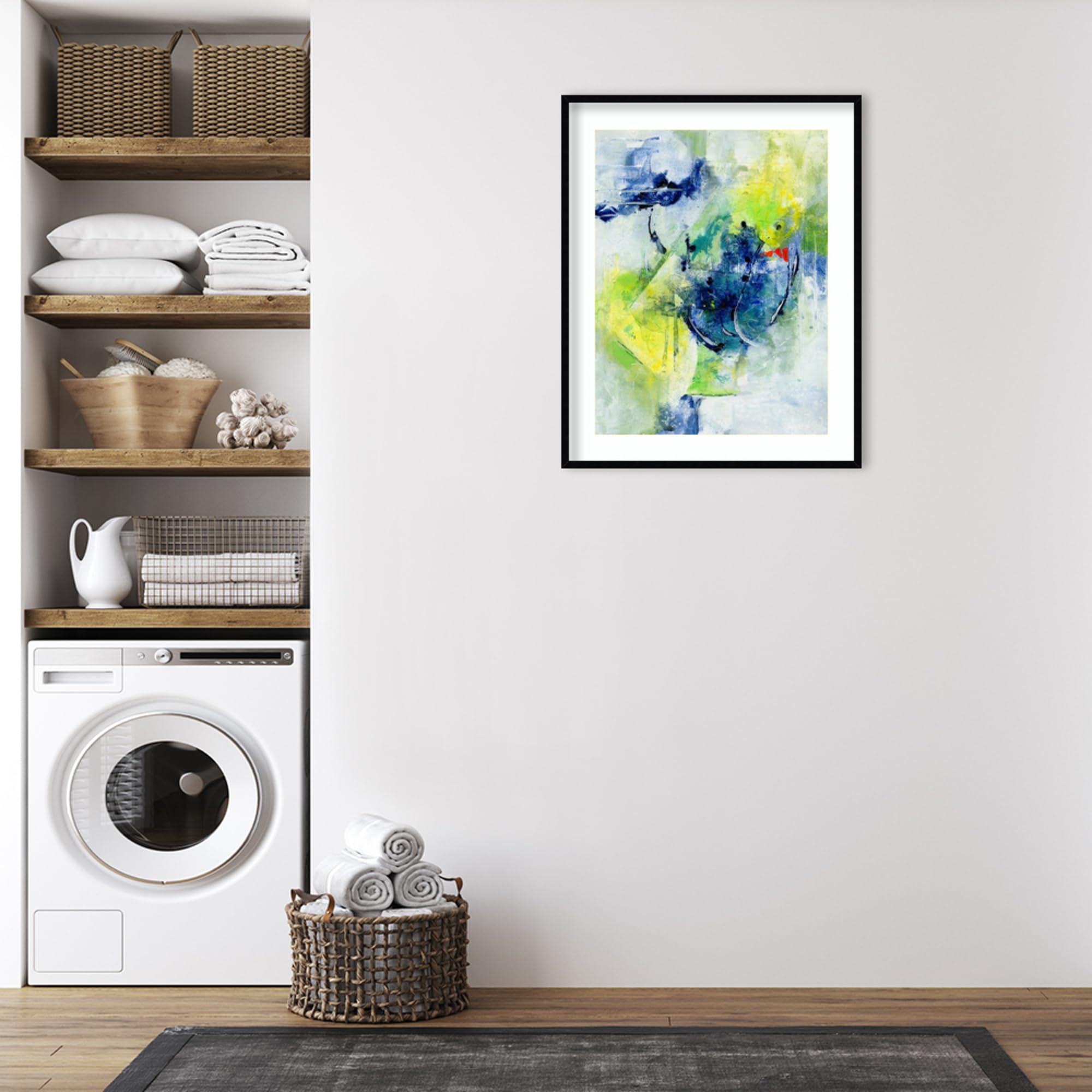 Amanti Art Framed Abstract Wall Art Print - 41x33 Springtime Abstract II by Joyce Combs | Modern Contemporary Decor | Large Poster Painting for Living Room, Bedroom, Bathroom | Perfect for Home Office & Dining Room Decor