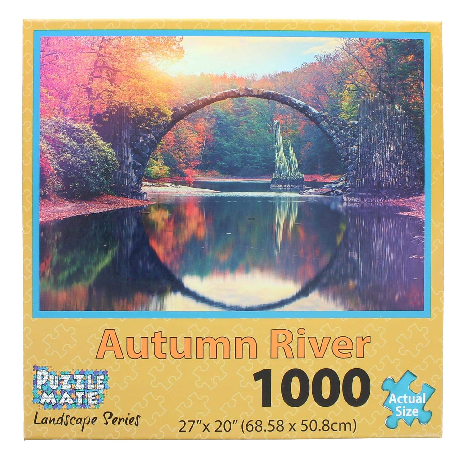 Puzzle Mate - Autumn River - 1000 Piece Jigsaw Puzzle for Adults | Challenging Landscape Puzzle | Perfect for Family Game Night & Relaxation