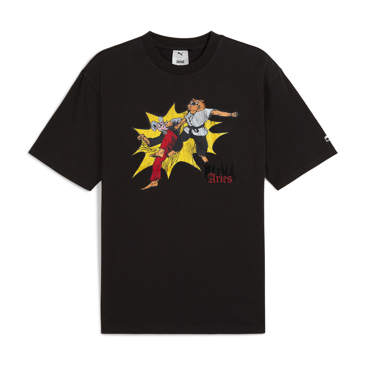 PUMA Black Aries Graphic Tee - Stylish Zodiac T-Shirt for Men & Women | Casual Streetwear, Gym & Everyday Outfit