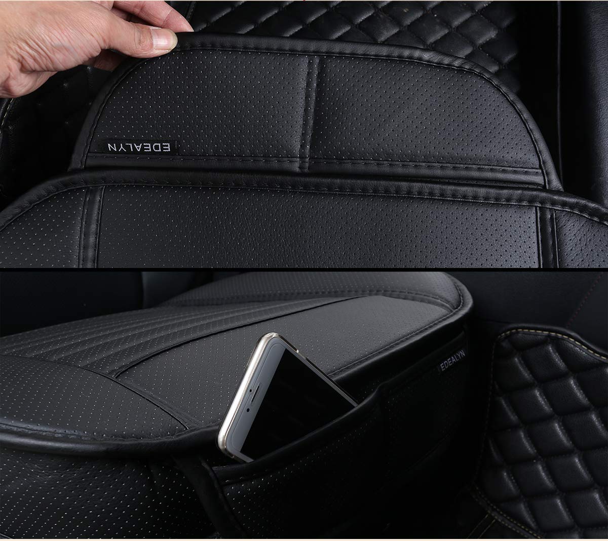 Premium PU Leather Car Seat Covers - Universal Fit Front Row Cushion Protectors (Beige) | All-Season Comfort for Sedans, SUVs & Trucks | Easy Installation & Enhanced Interior Style