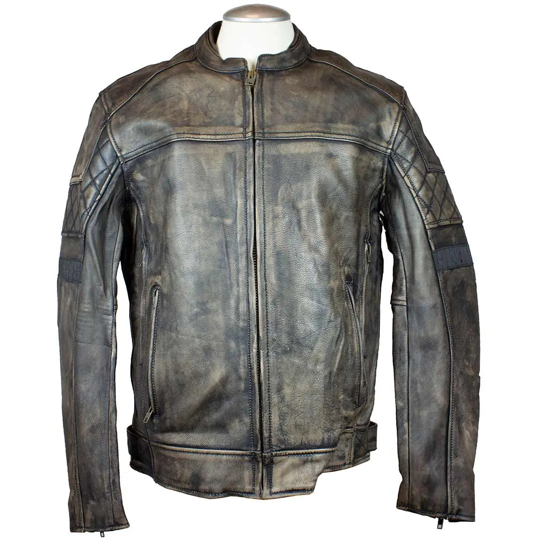 Unik International Men's Reflective Stripe Motorcycle Jacket - High Visibility Safety Riding Gear for Night Cycling & Motorcycle Commuting