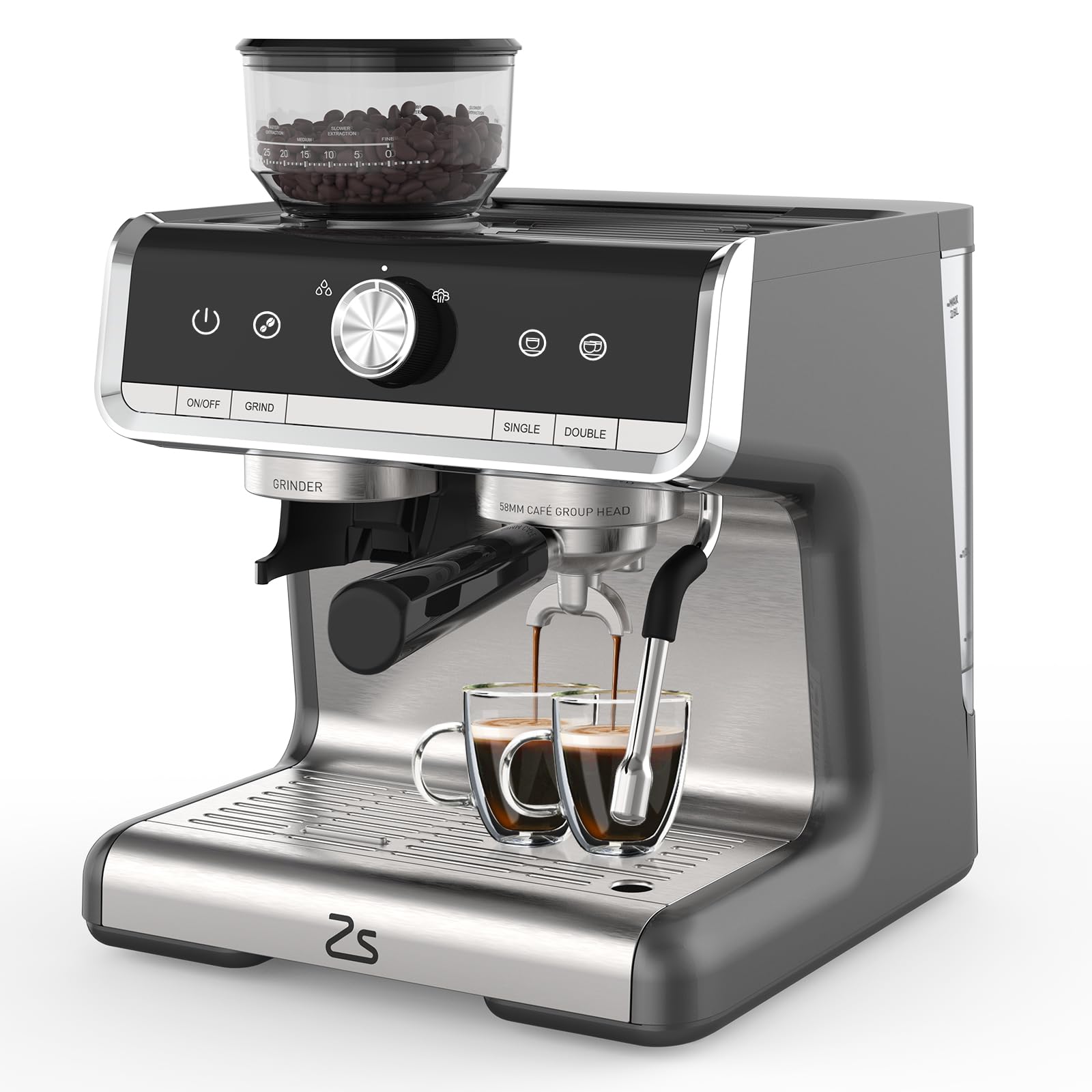 Zstar 20 Bar Professional Espresso Machine for Home Barista - Automatic Coffee Maker with Milk Frother Steam Wand for Cappuccino & Latte, PID Temperature Control, 95OZ Large Water Tank, 1450W - Perfect for Home Cafes, Office Coffee Stations & Gift for Coffee Lovers
