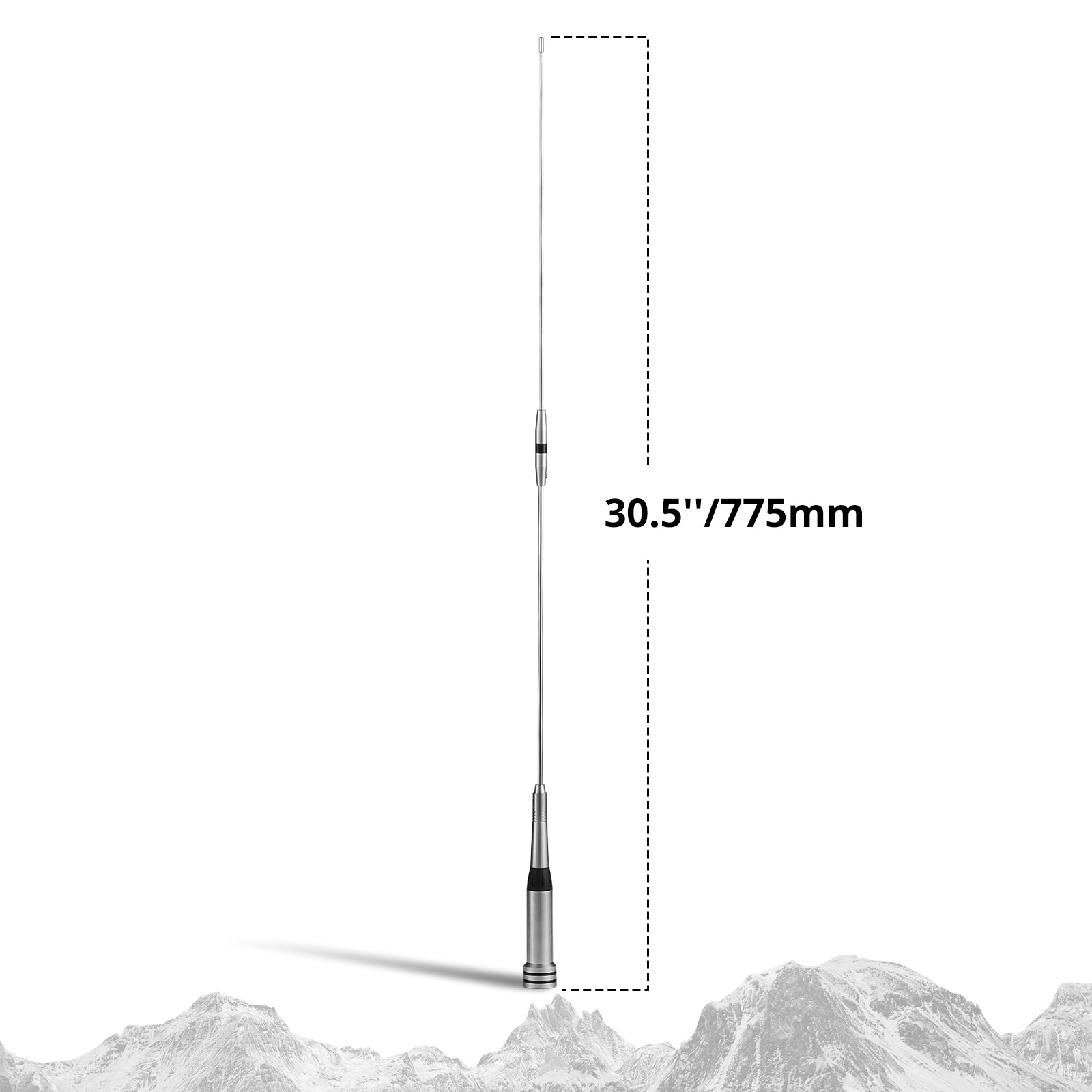 Radioddity UV-711 Whip Mobile Antenna - UHF VHF Dual Band High Gain Antenna with PL-259 Connector for Ham Radio, CB Radio & Emergency Communication | Car, Truck & Off-Road Vehicle Use