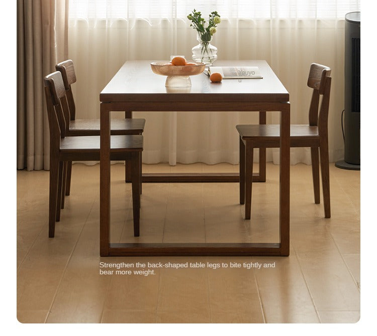 Solid Black Walnut and Oak Wood Long Dining Table - Perfect for Family Gatherings, Dinner Parties & Farmhouse Style Dining Rooms