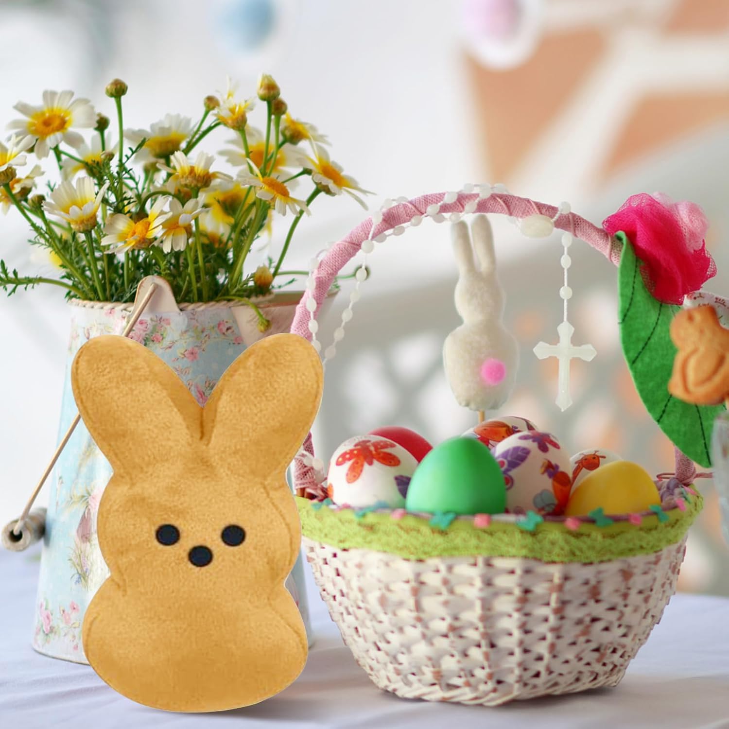 Easter Bunny Plush Toys 6Pcs - Cute Easter Peep Stuffed Animals, Soft Bunny Dolls for Kids - Perfect Easter Basket Stuffers & Gift Ideas for Easter Egg Hunt, Spring Decorations & Party Favors