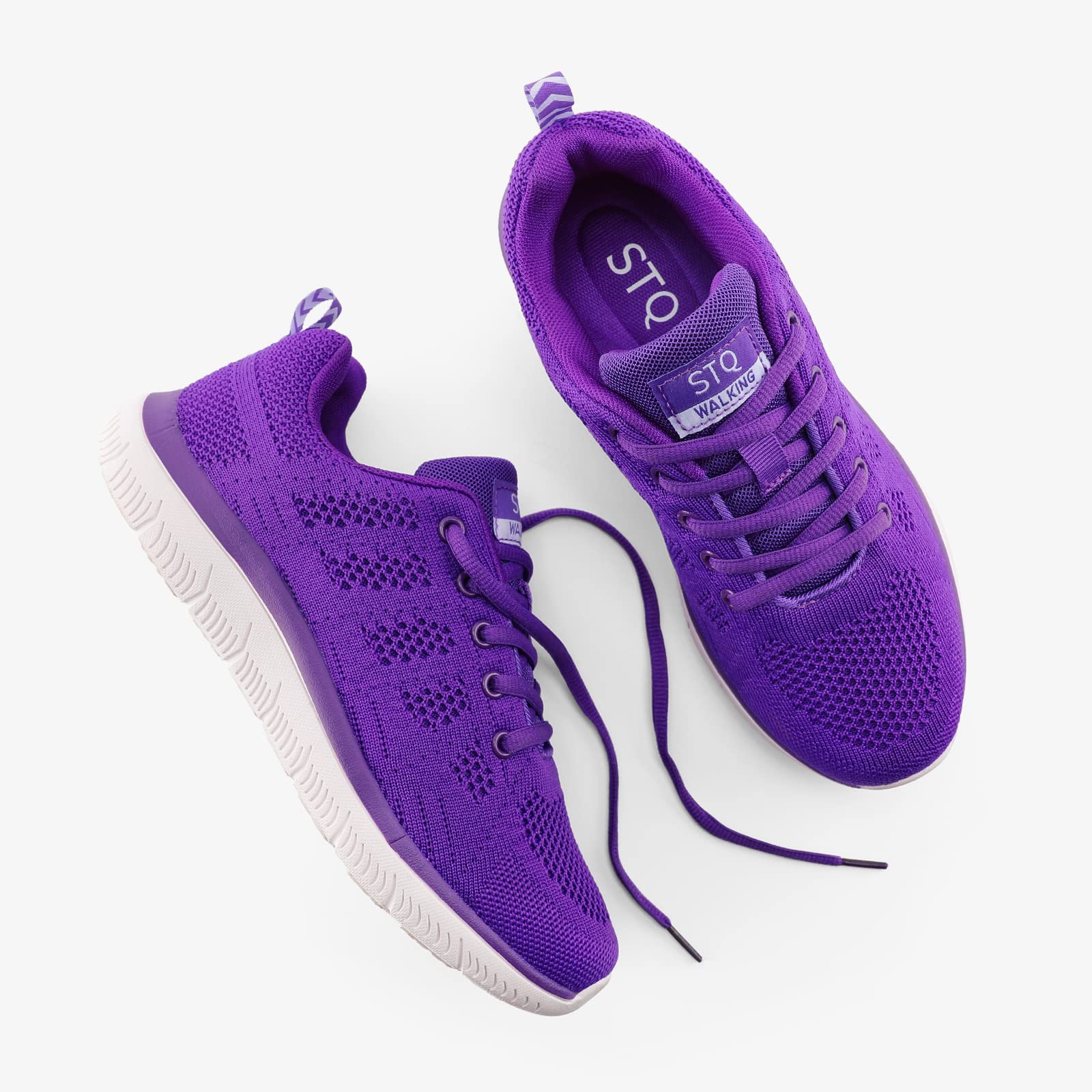 STQ Women's Lightweight Tennis Shoes - Comfortable Lace-Up Walking Sneakers for Athletic Training, Gym Workouts & Cross Training | Perfect for Running, Jogging & Casual Wear