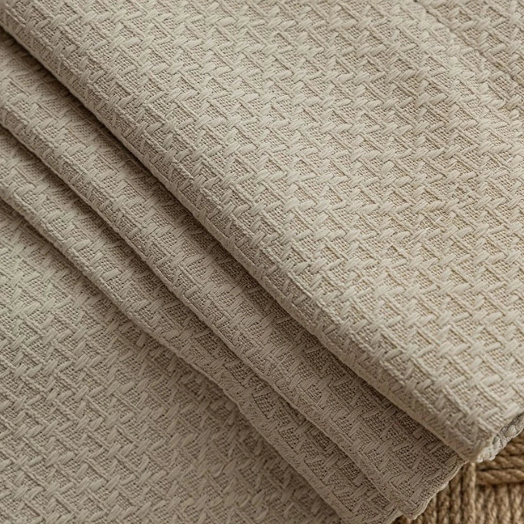 Blake Chenille Basketweave Blackout Curtains for Bedroom - Custom Room Darkening Window Drapes for Home Theater & Nursery