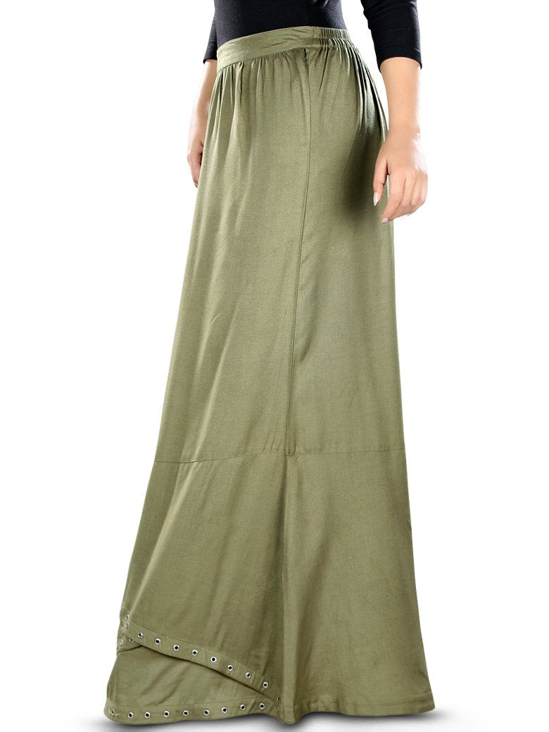 Afrah Skirt - Women's Flowy Midi Skirt with Elastic Waist | Perfect for Casual Wear, Beach Outfits & Boho Fashion
