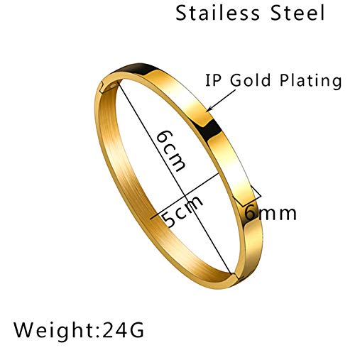 6mm Personalized DIY Engraved Name & Date Cuff Bracelets - High Polished Stainless Steel Customizable Bangle for Women - Perfect Anniversary, Birthday & Valentine's Day Gifts for Her