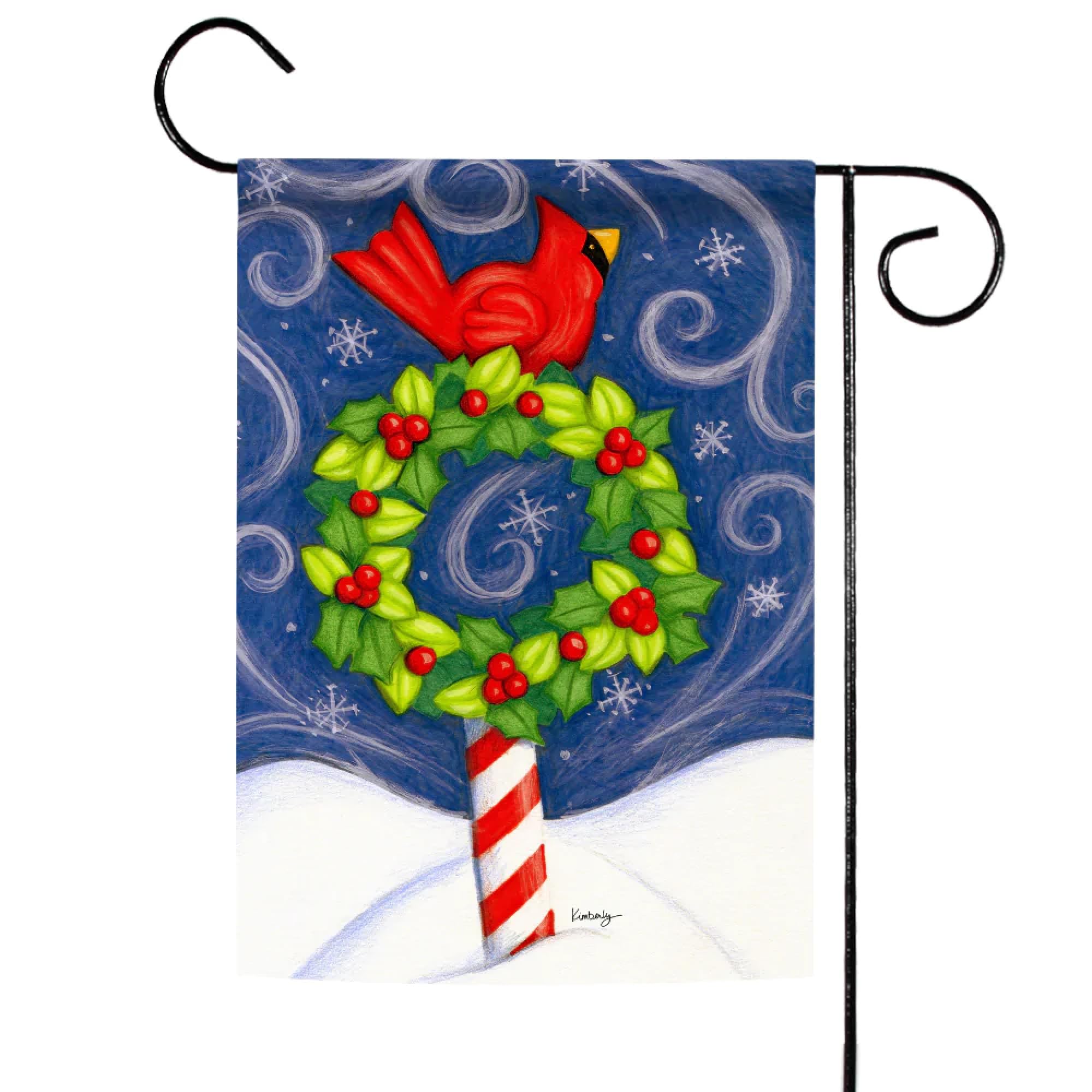 Toland Home Garden Winter Wonderland Double Sided 12x18 Inch Outdoor Winter Flag with Cardinal Bird - Perfect for Yard, Porch & Seasonal Holiday Decoration