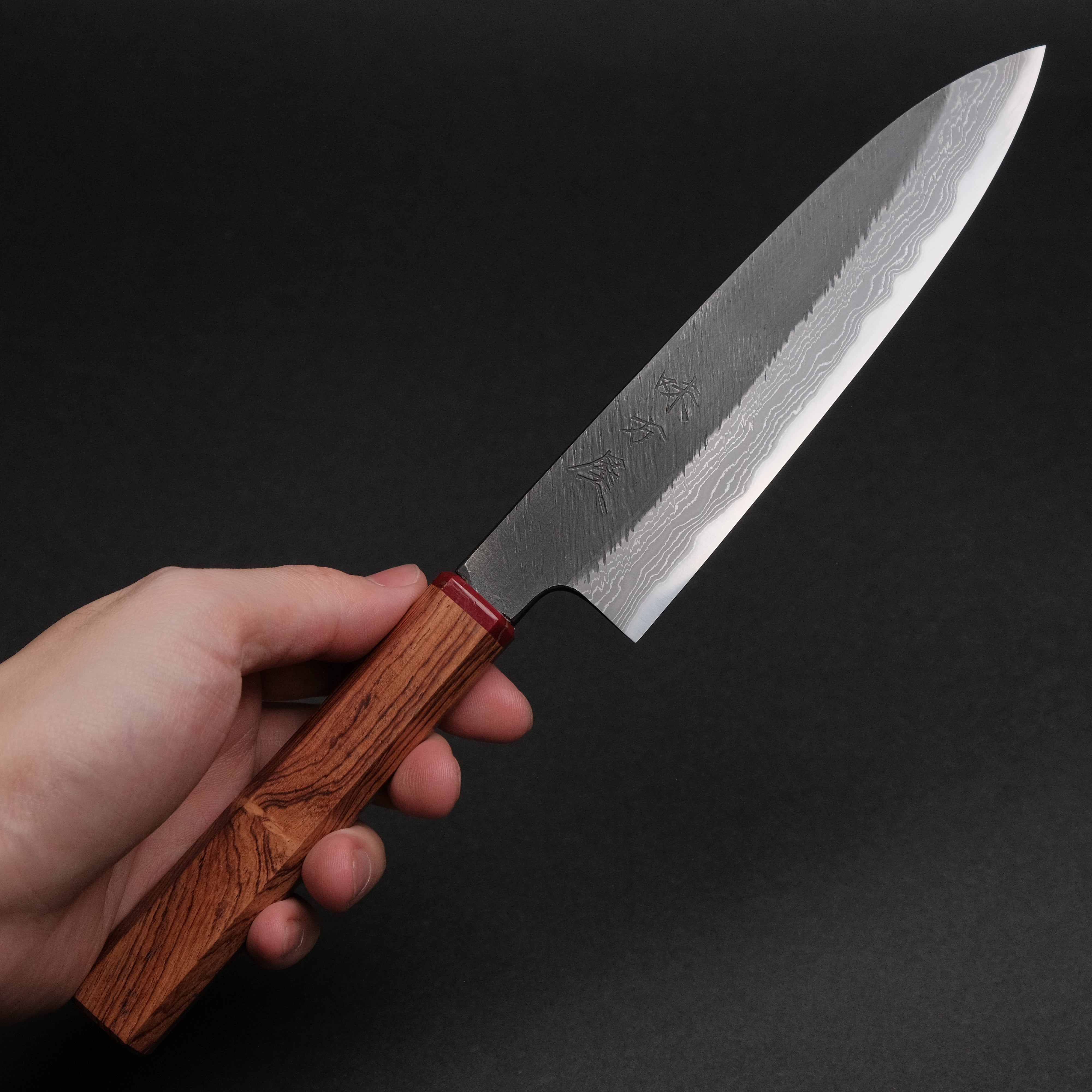 Premium Ajikataya White #2 Matsuba Damascus Petty Knife 150mm with Rosewood & TQP Handle (#28) - Perfect for Sushi, Vegetables & Precision Kitchen Tasks