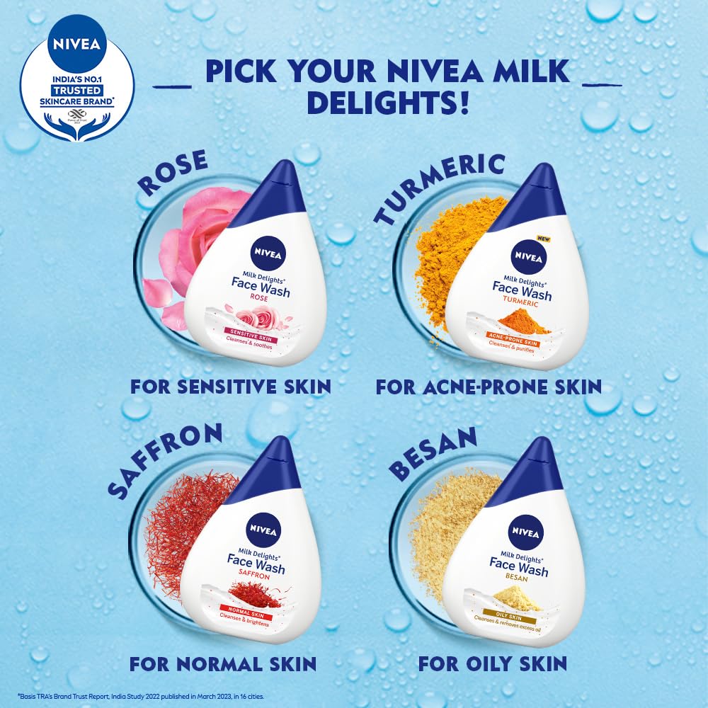 NIVEA Milk Delights Moisturizing Honey Face Wash for Dry Skin - 50ml | Gentle Cleanser with Hydrating Formula | Perfect for Daily Skincare Routine & Travel