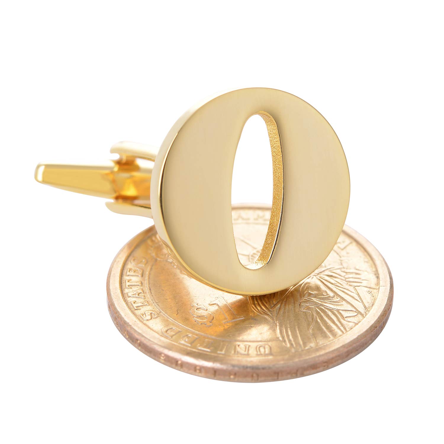 Men's Gold Alphabet Cufflinks - Elegant Initial Letter Cuff Links Set with Gift Box - Perfect for Weddings, Business Meetings & Formal Events