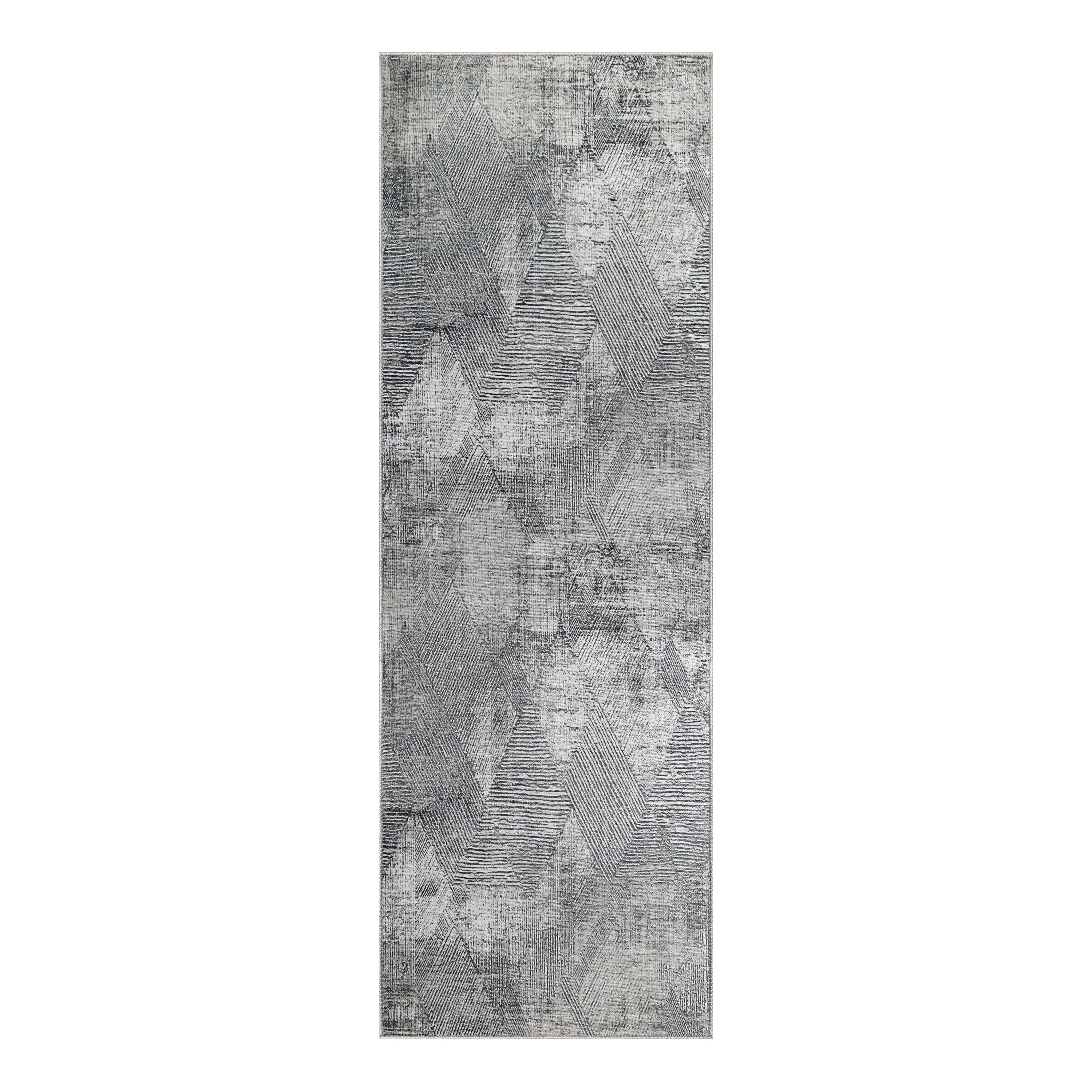 Modern Geometric Power Loomed Indoor Area Rug - Non-Slip Living Room Carpet, Bedroom Runner Rug for Home Decor - Perfect for Living Spaces, Bedrooms & Offices