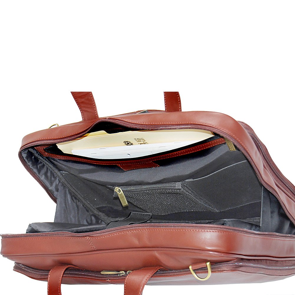 Premium Genuine Leather Laptop Briefcase for Business Professionals - 15.6 Inch Laptop Case with Multiple Pockets (Black) - Perfect for Office, Travel & Executive Meetings