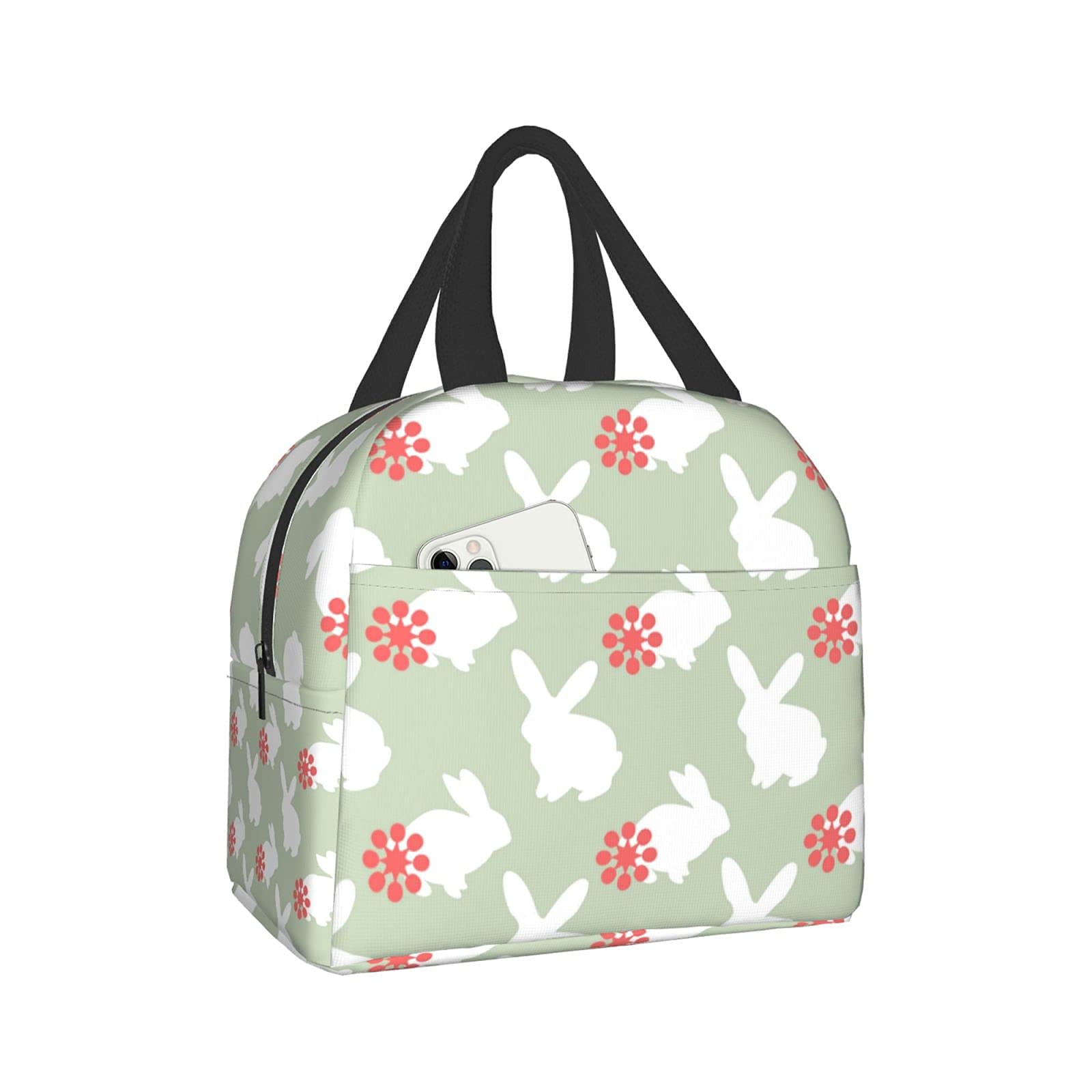 Insulated Lunch Bag for Women - Cute Bunny Design, Portable & Reusable Cooler Lunch Box for Work, School, Picnic, Camping & Travel | Waterproof & Leakproof | Perfect for Office, Hiking & Outdoor Activities