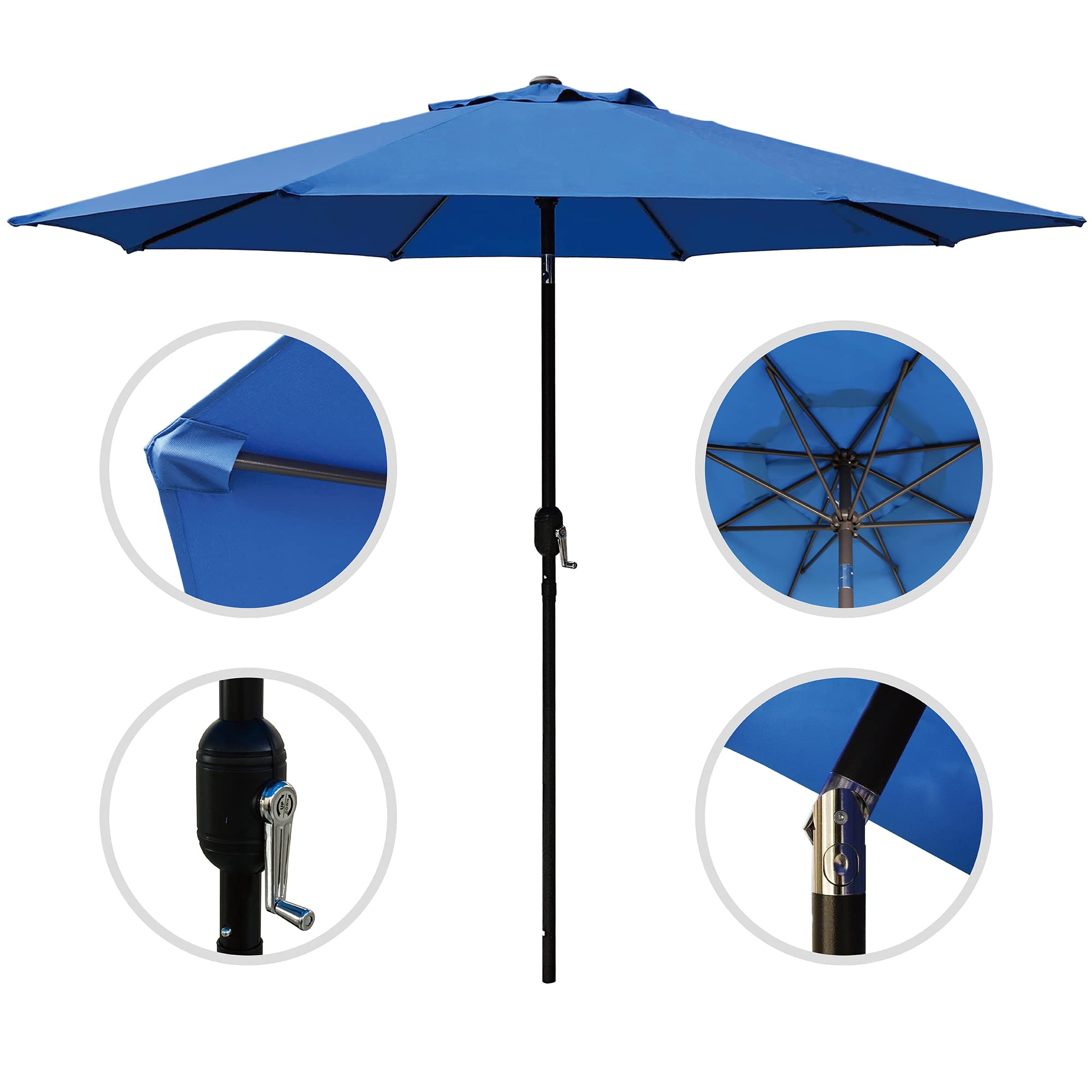 ABBLE 9ft Patio Umbrella with Crank & Tilt - UV Protective & Weather Resistant for Outdoor Dining