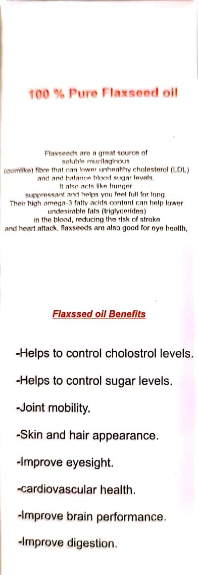 Organic Flaxseed Oil 100ml - Cold Pressed, Rich in Omega 3,6,9 - Perfect for Salad Dressing, Smoothies & Skin Care