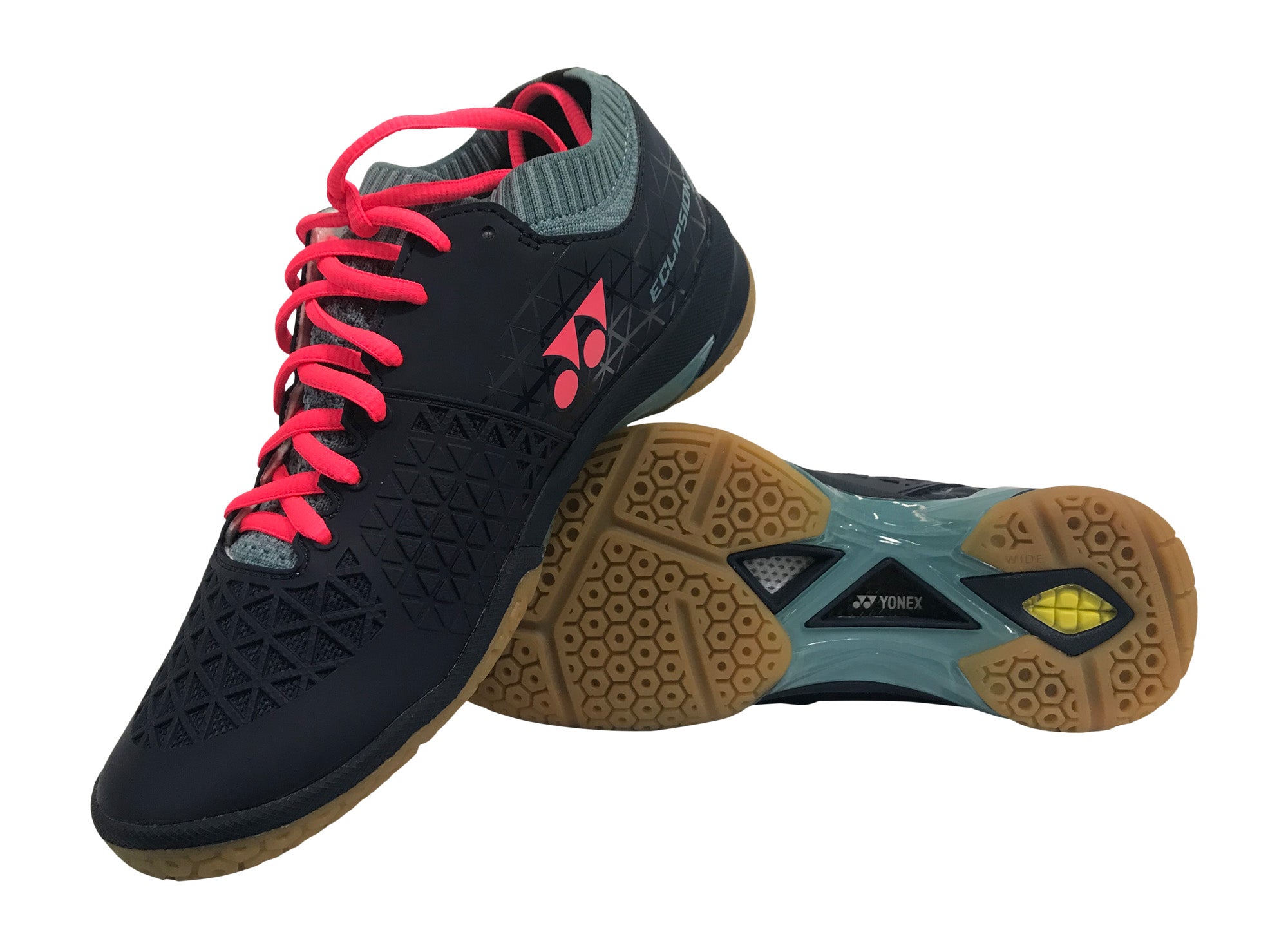 Yonex Eclipsion Z WIDE Badminton Shoes for Men & Women - Navy/Ice Blue - Wide Fit Court Shoes for Badminton, Tennis, Squash - Lightweight & Breathable Sports Shoes for Indoor & Outdoor Play