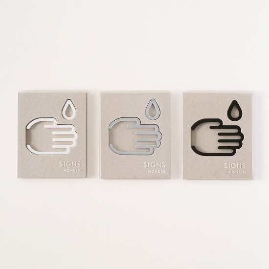 MOHEIM Hand Washing Sign - White Hygienic Bathroom Sign for Restaurants, Hospitals & Public Spaces