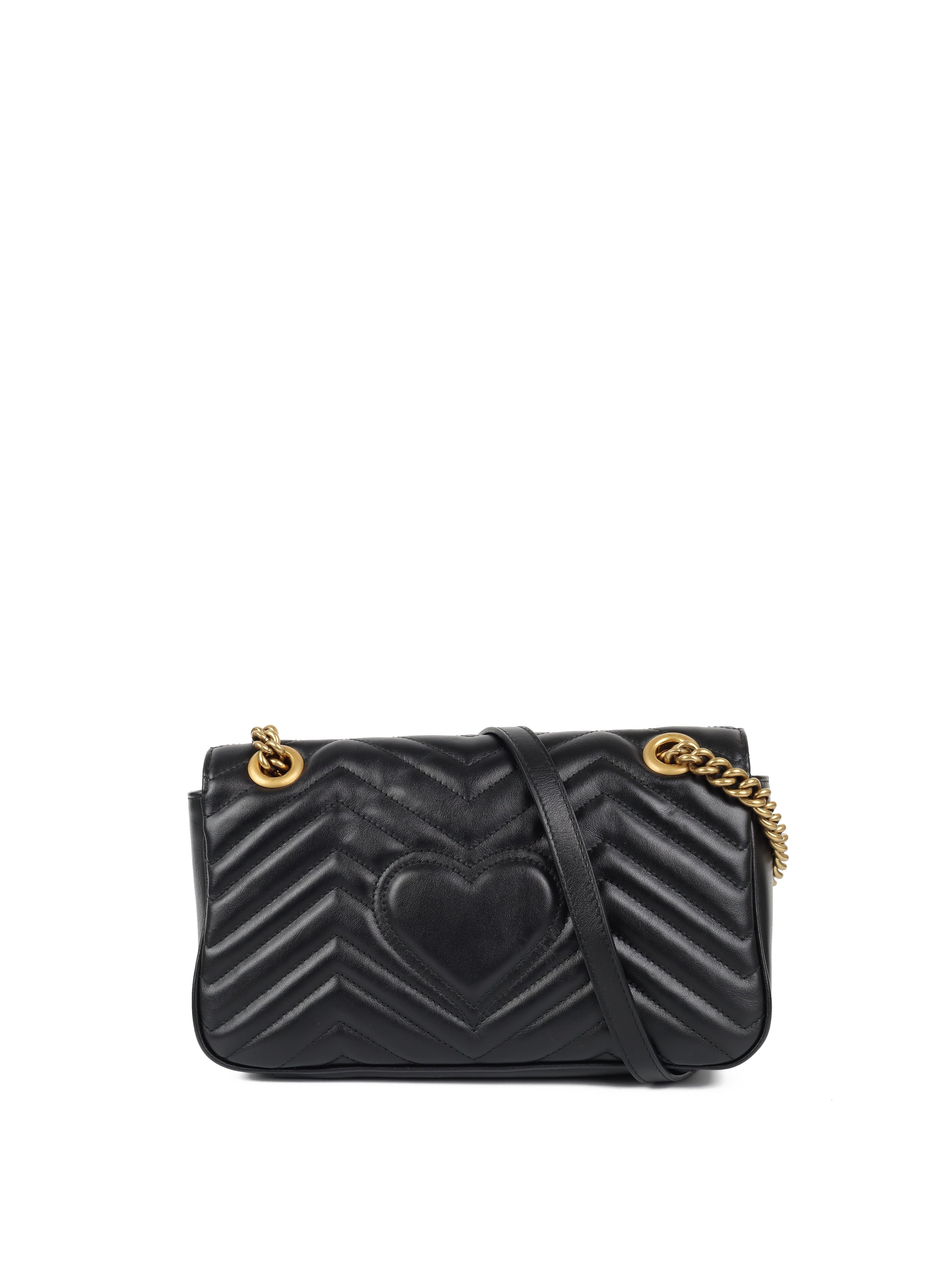 Gucci GG Marmont Small Shoulder Bag in Black Leather - Perfect for Evening Out, Date Night & Daily Use