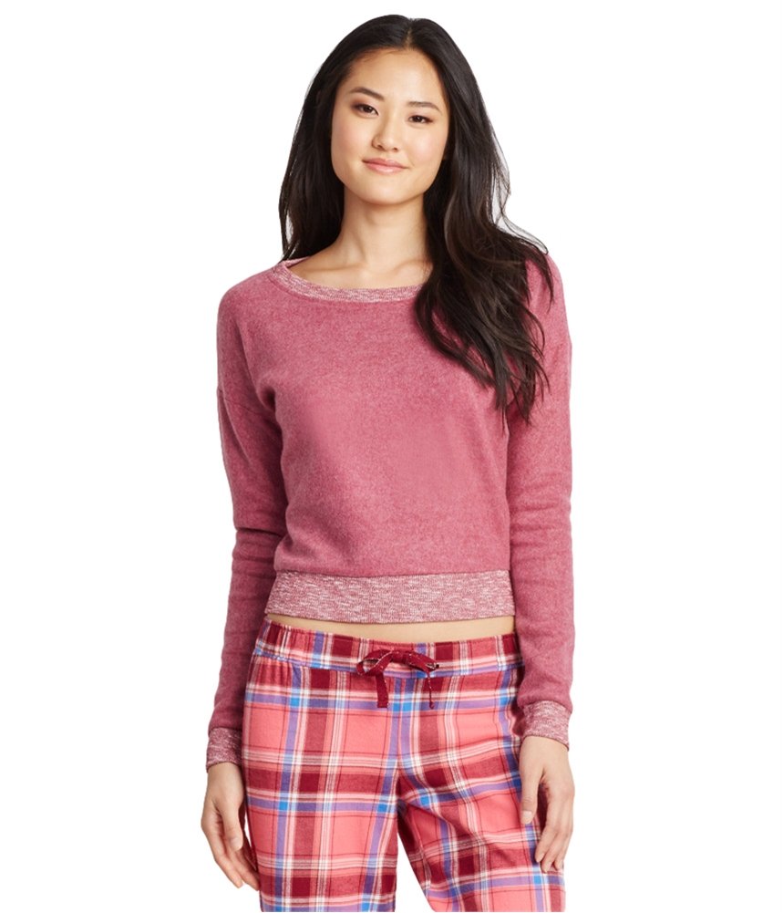 AEROPOSTALE Women's Super Soft Sweatshirt - Cozy Fleece Pullover, Red, Small | Perfect for Casual Wear, Lounge & Outdoor Activities