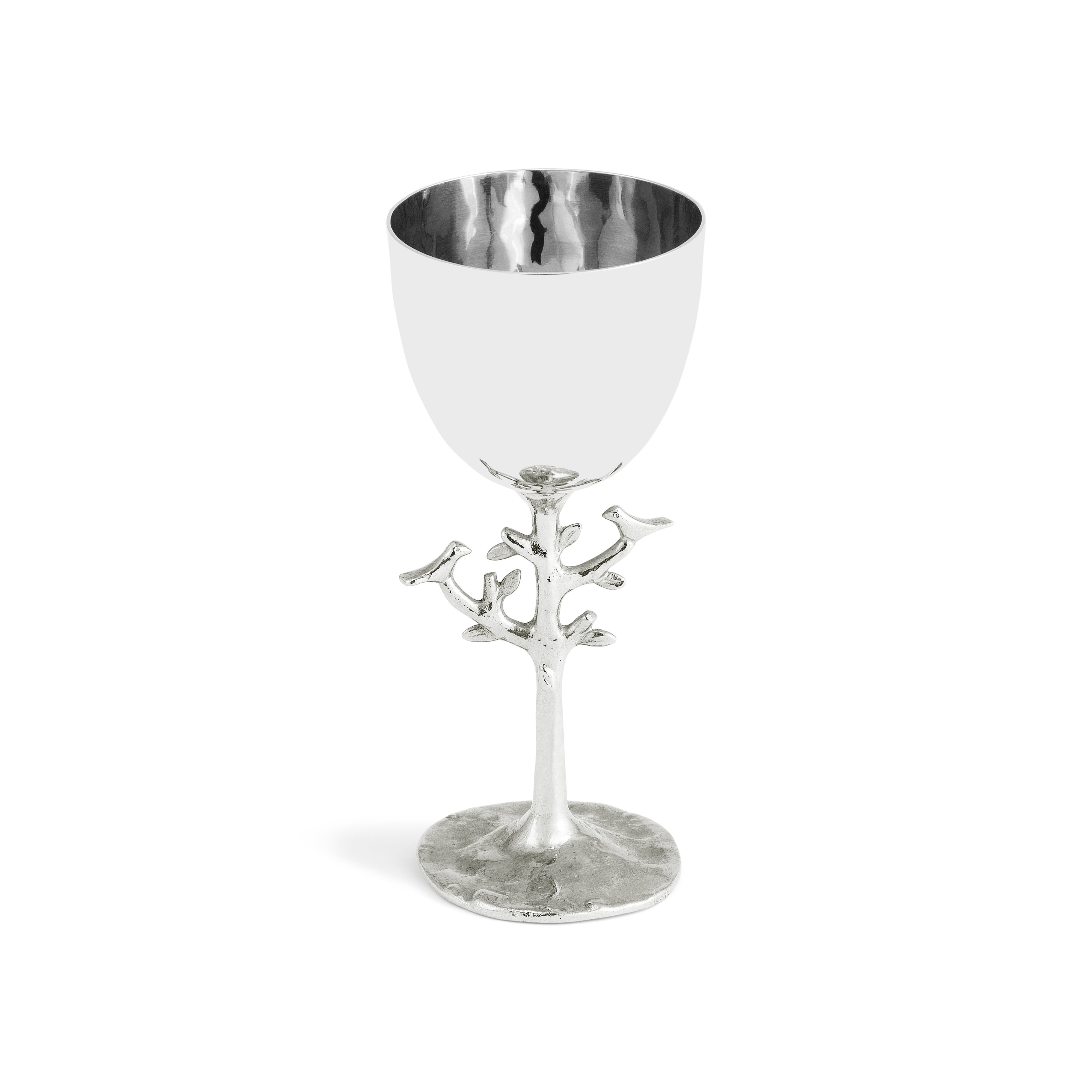 Tree of Life Kiddush Cup - Elegant Silver Jewish Blessing Wine Goblet for Shabbat & Holidays - Perfect for Jewish Ceremonies, Weddings, and Home Decor