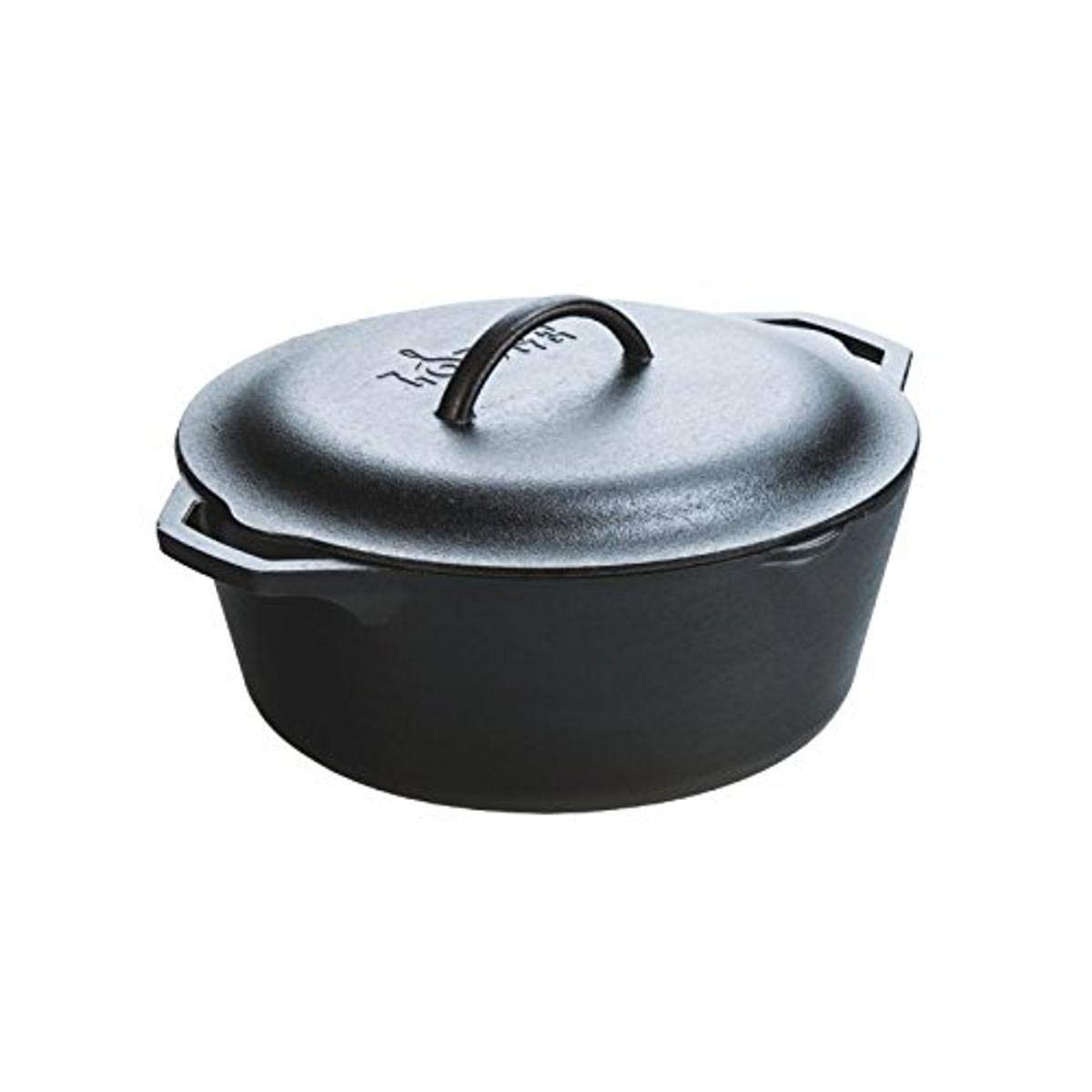 Lodge Cast Iron Dutch Oven 7-Quart & 12-Inch Skillet Bundle - Premium Cookware Set for Camping, Baking, and Outdoor Cooking