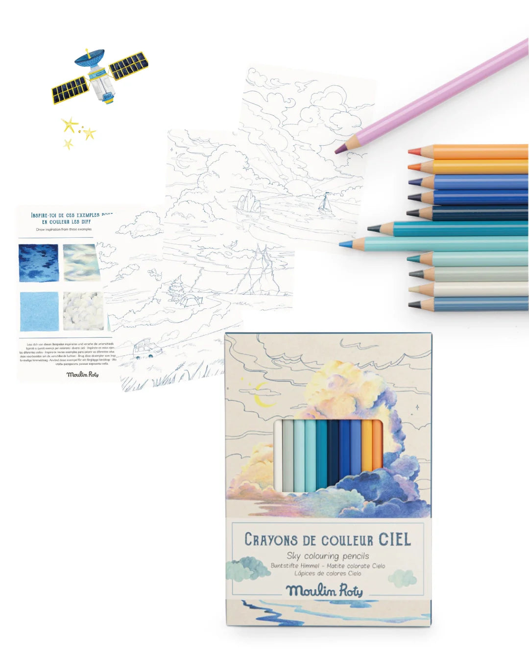 12 Vibrant Sky Colored Pencils - Premium Artist Drawing Set for Sketching, Coloring & Art Projects - Perfect for Kids, Students & Professional Artists
