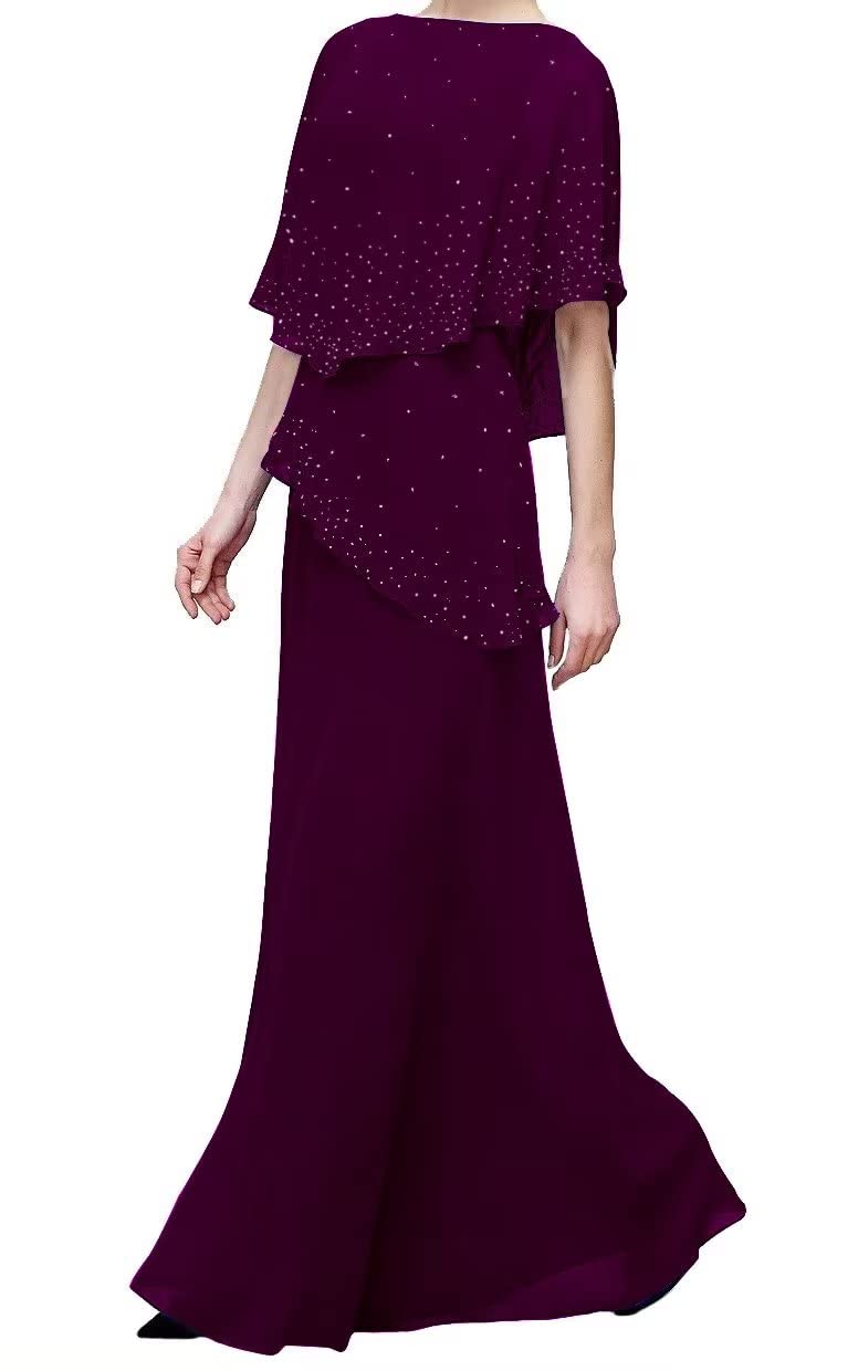 Elegant Beaded Cape Mother of The Bride Dresses for Wedding, Formal Evening Party - Plus Size A-Line Gown with Floral Lace (Perfect for Church Ceremonies, Receptions & Special Occasions)