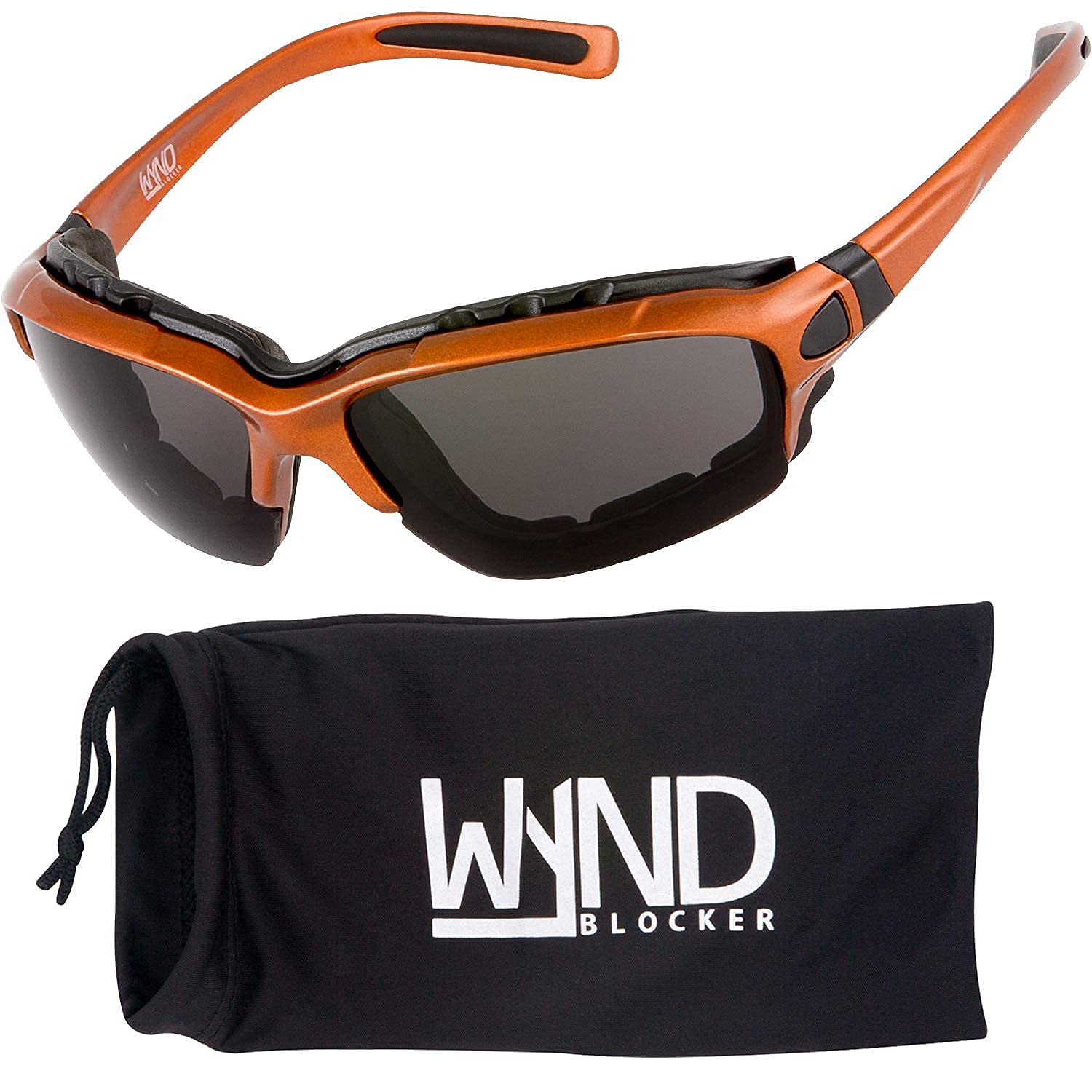 WYND Blocker Polarized Motorcycle Riding Sunglasses - UV Protection Wrap-Around Sports Glasses for Cycling, Running & Outdoor Activities