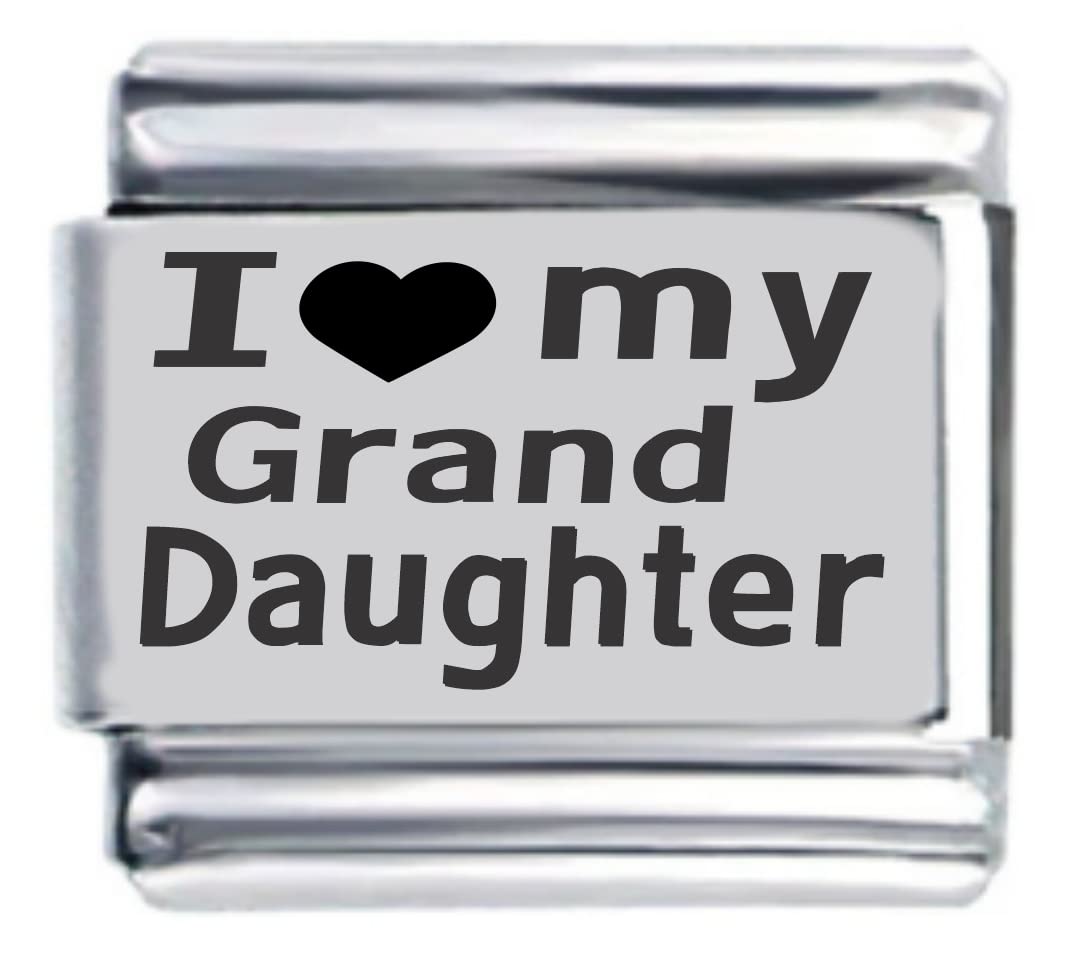 I Love My Granddaughter Laser Engraved Italian Charm Bracelet - Perfect Gift for Birthdays, Holidays & Special Occasions