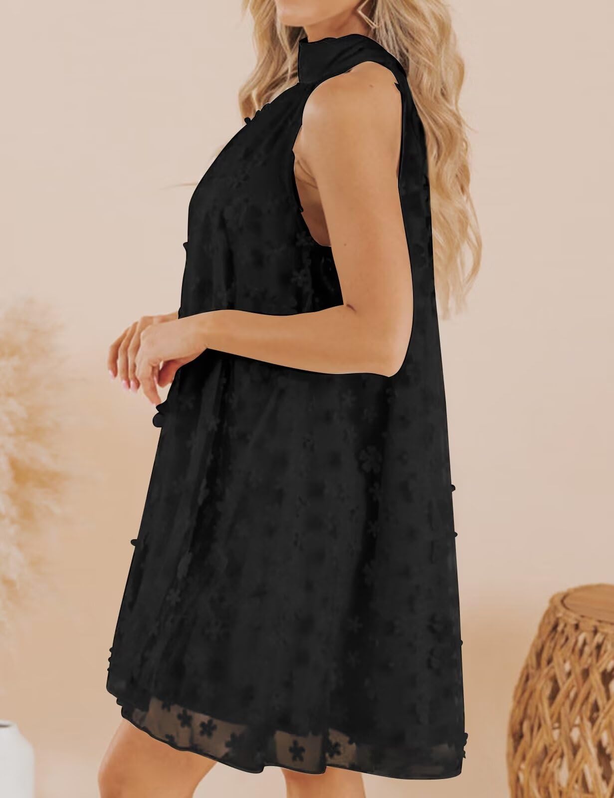 VIMPUNEC 2024 Women's Summer Wedding Guest Dress - Formal Cocktail Halter Swing Dress, Cute A-Line Mini Homecoming Dress for Parties, Prom & Special Occasions