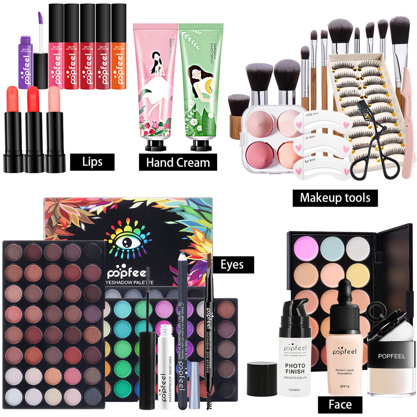 All-in-One Makeup Gift Set for Women - Complete Cosmetic Kit with Makeup Bag, Lipgloss, Lipstick, Concealer, Blush, Foundation, Face Powder & Eyeshadow Palette | Perfect for Travel, Bridal Makeup & Everyday Beauty Routine (#5)