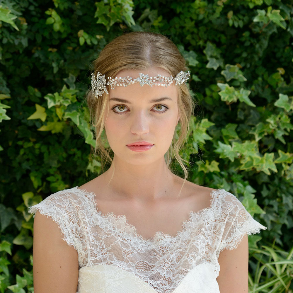 Evangeline Clustered Blossoms Hair Vine - Floral Wedding Headpiece for Brides, Boho Hair Accessories for Women, Perfect for Garden Parties & Special Occasions