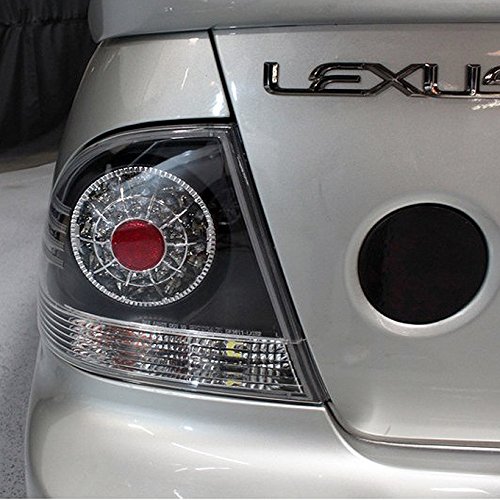 AKKON LED Tail Lights for 2001-2005 Lexus IS300 Altezza Sedan - Black Bezel Brake Lamps Outer Pair (Enhances Style & Safety for Night Driving)