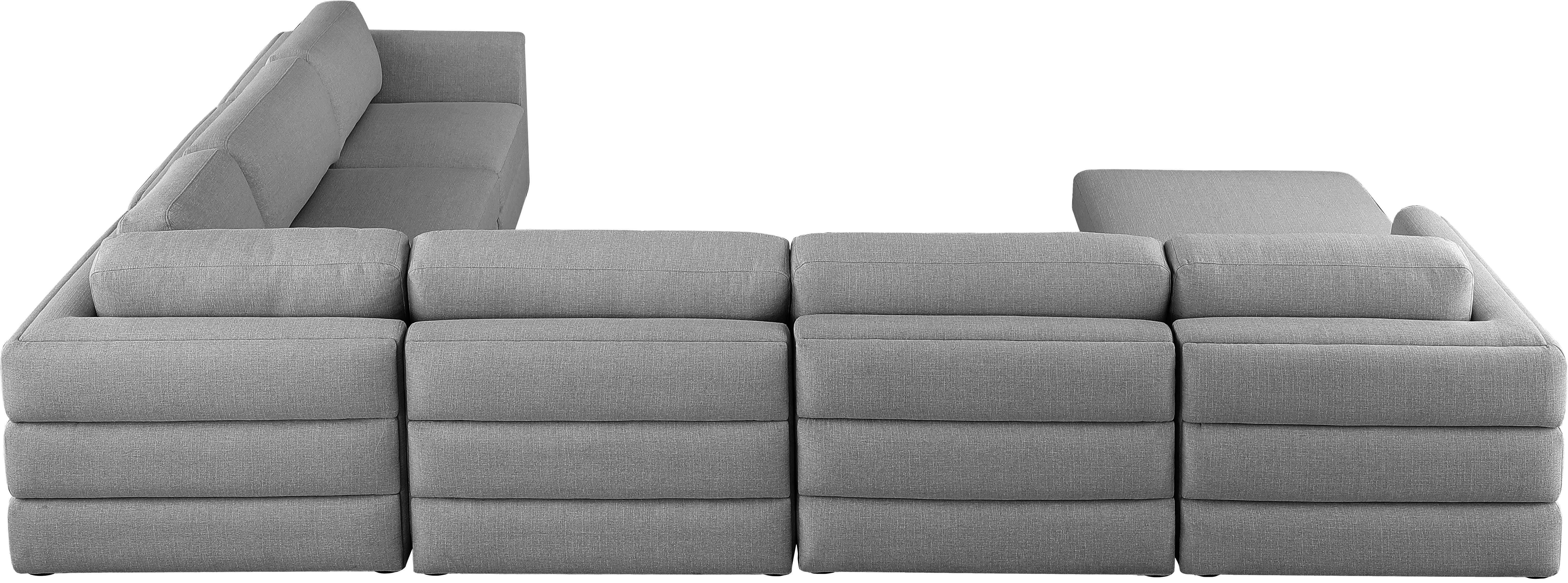 Beckham Durable Linen Textured Fabric Modular Sectional Sofa - Modern Living Room Furniture for Home, Office & Lounge Comfort