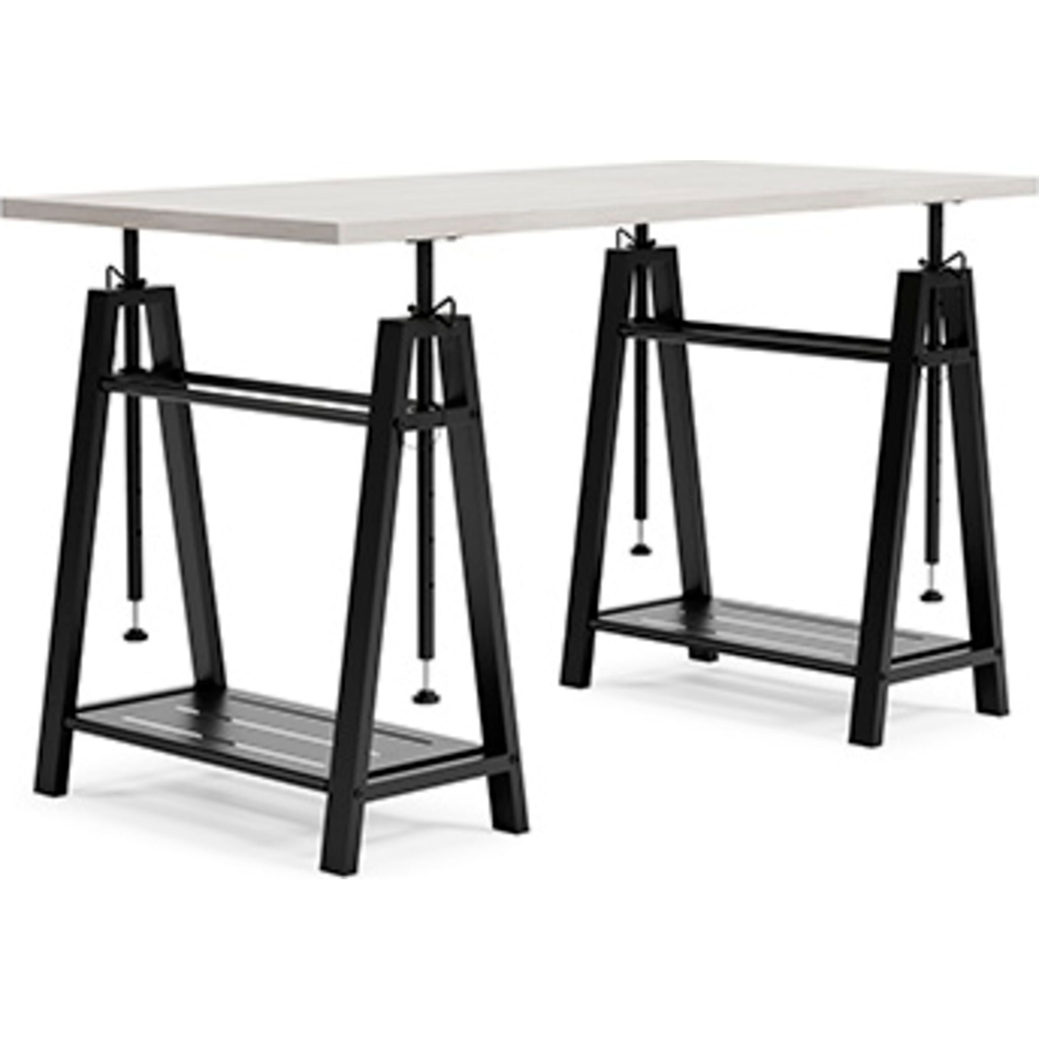 Bayflynn Adjustable Height Standing Desk - White & Black Ergonomic Office Desk for Home & Work - Perfect for Remote Work, Gaming & Study Setup