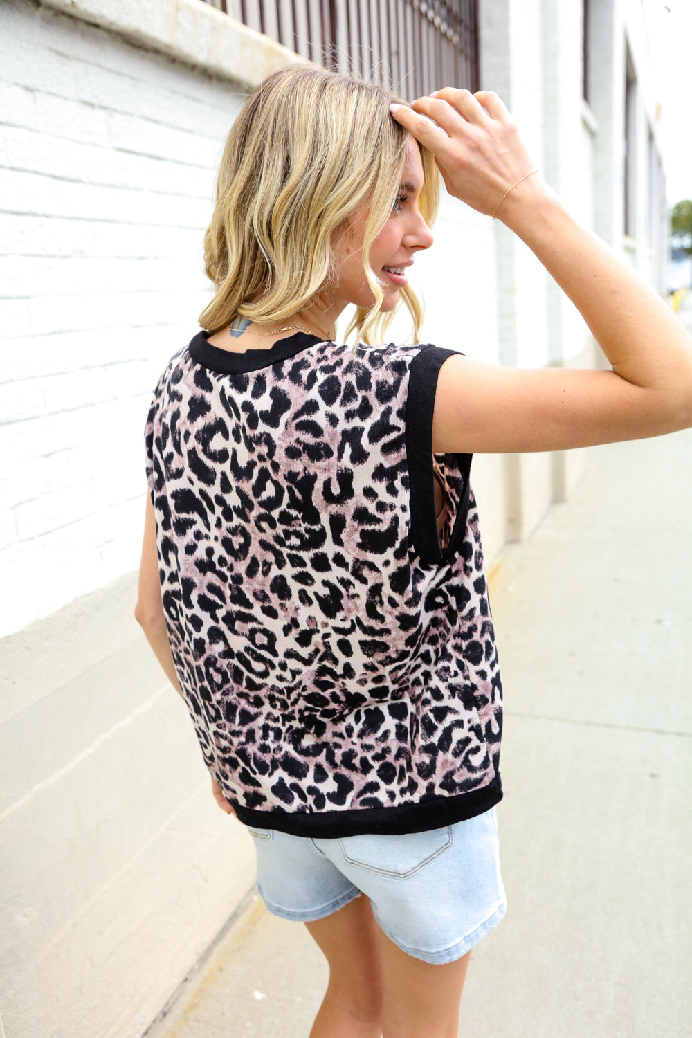 Be Bold Dolman Short Sleeve Leopard Print Knit Top - Women's Fashion Animal Print Blouse for Casual Wear, Date Night & Office Outfits