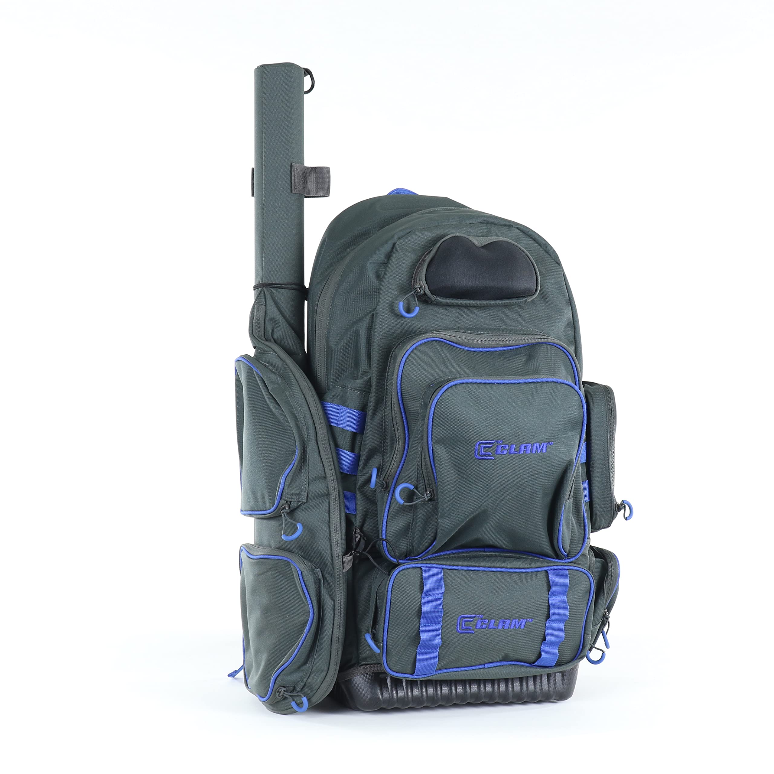 Clam Ultimate Ice Fishing Backpack - Heavy-Duty 600D Shell with Rod & Tackle Storage | Fits Vexilar & Electronics | Perfect for Ice Anglers & Winter Fishing Adventures