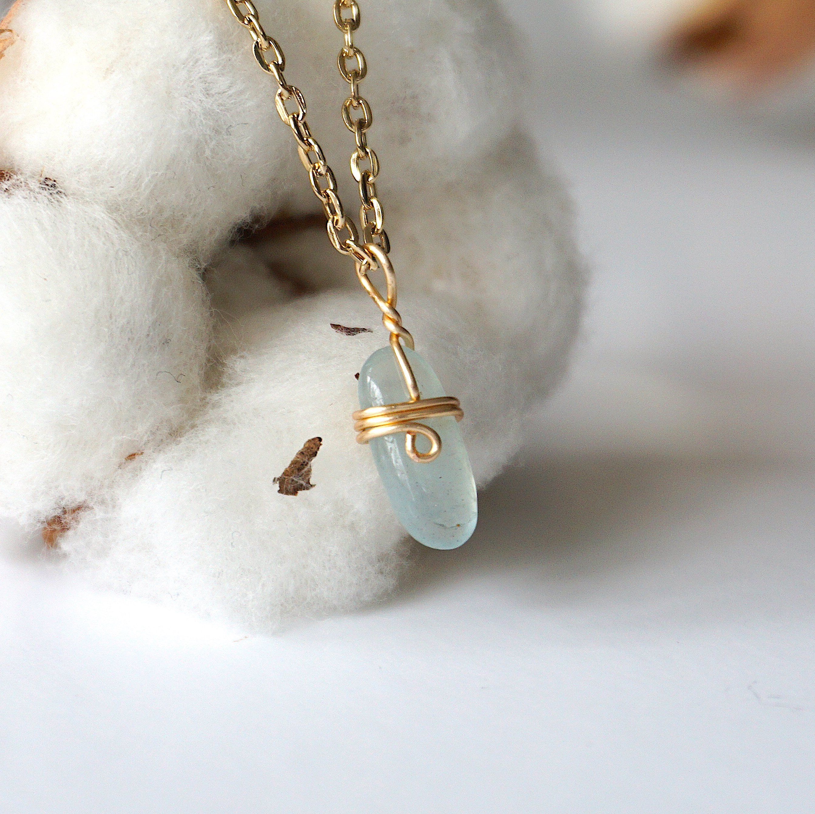 Elegant Aquamarine Charm Necklace - 14K Gold Plated Pendant for Women - Perfect for Birthdays, Anniversaries & Everyday Wear