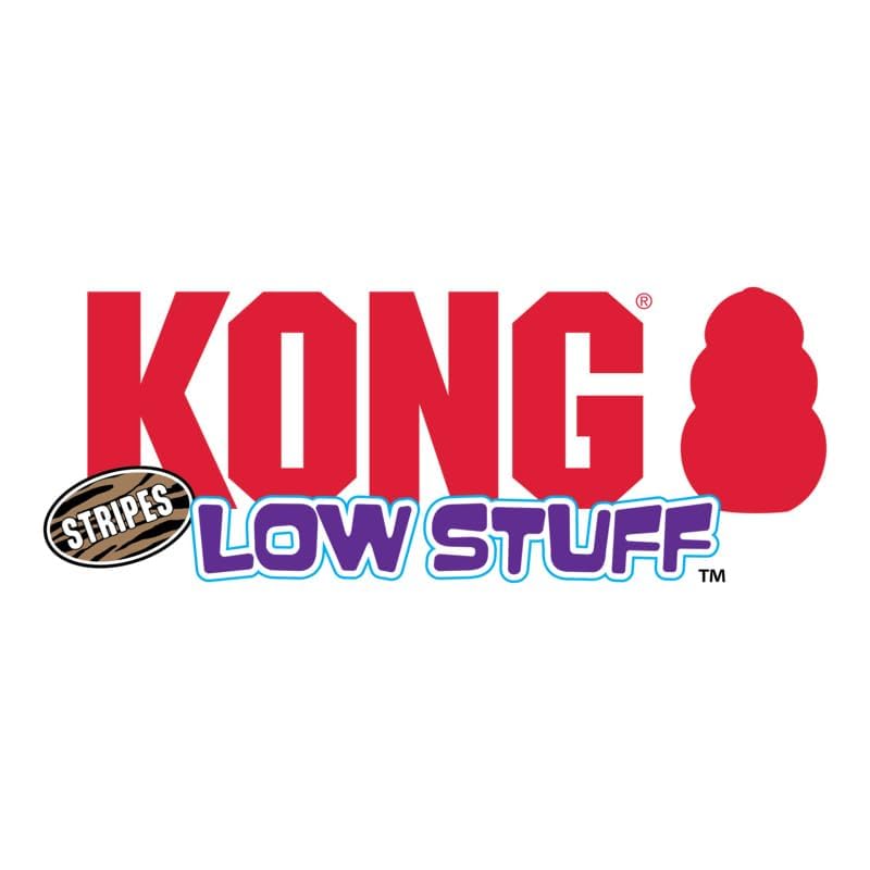KONG Low Stuff Stripes Plush Dog Toy - Durable Chew Toy for Small, Medium & Large Dogs (Donkey Design) - Perfect for Playtime, Training & Anxiety Relief