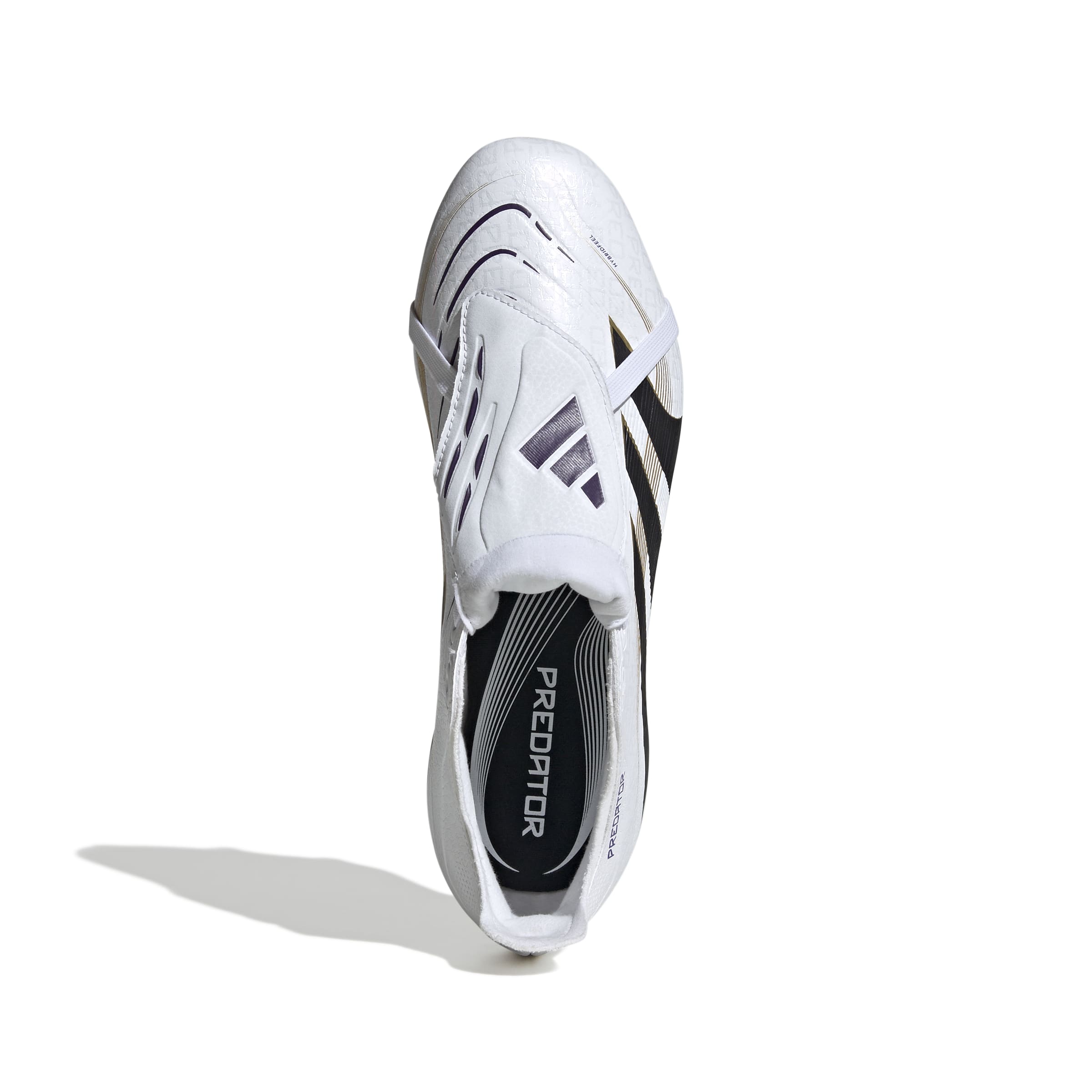 Adidas Predator League FG Soccer Cleats for Men - White/Black/Gold Metallic - Fold Over Tongue Design for Enhanced Fit - Perfect for Competitive Matches & Training Sessions