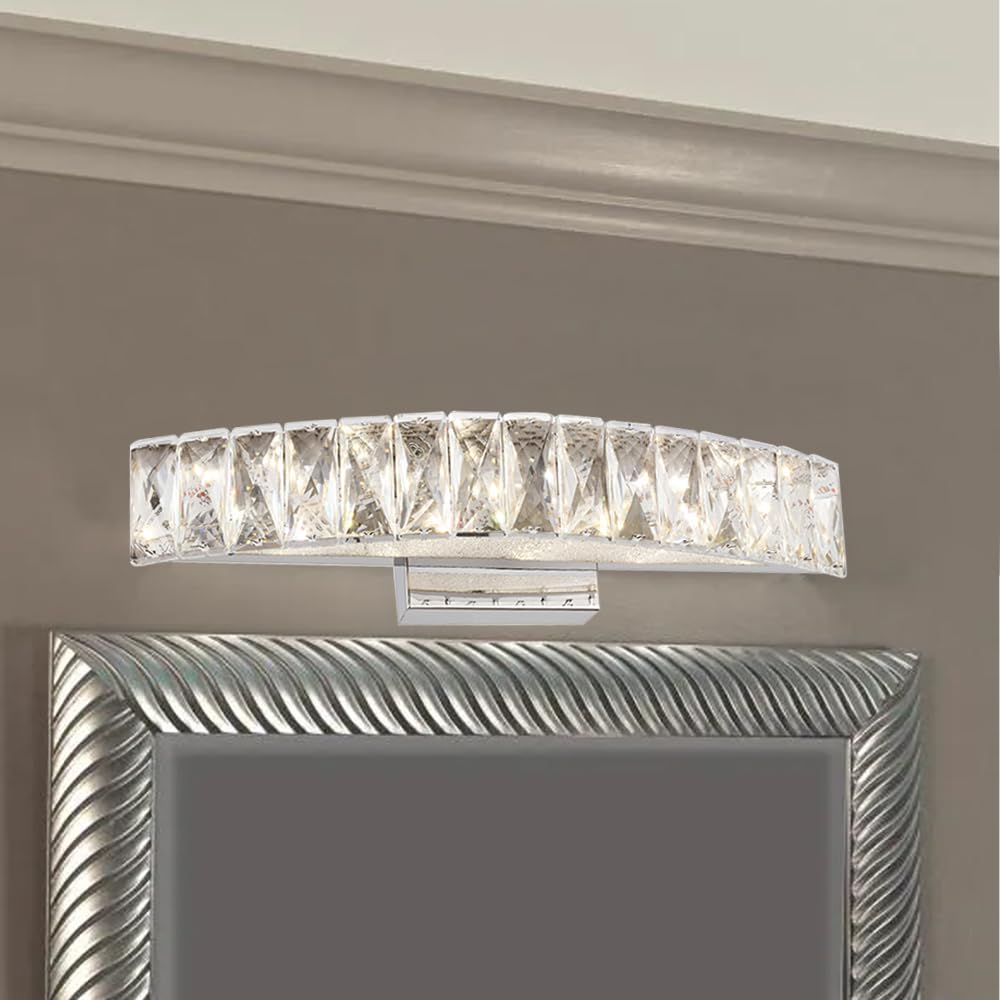 FT41W18CH 24W LED Bathroom Vanity Light Fixture - Chrome Finish, Dimmable, Energy Saving, Perfect for Bathroom Mirror Lighting, Makeup Vanity & Modern Home Decor