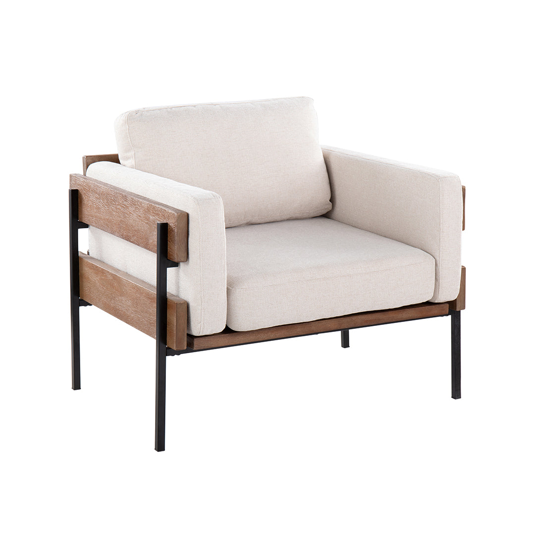 Stylish Kari Accent Chair - Modern Upholstered Lounge Chair for Living Room, Bedroom & Office - Comfortable Reading Chair with Wooden Legs - Perfect for Relaxing, Decorating & Small Spaces