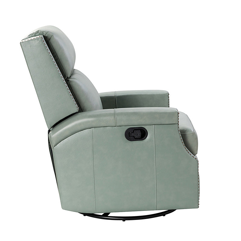Canace Modern Genuine Leather Manual Glider Rocker Recliner Chair - Comfortable Swivel Lounge Chair for Living Room, Nursery, and Office Relaxation