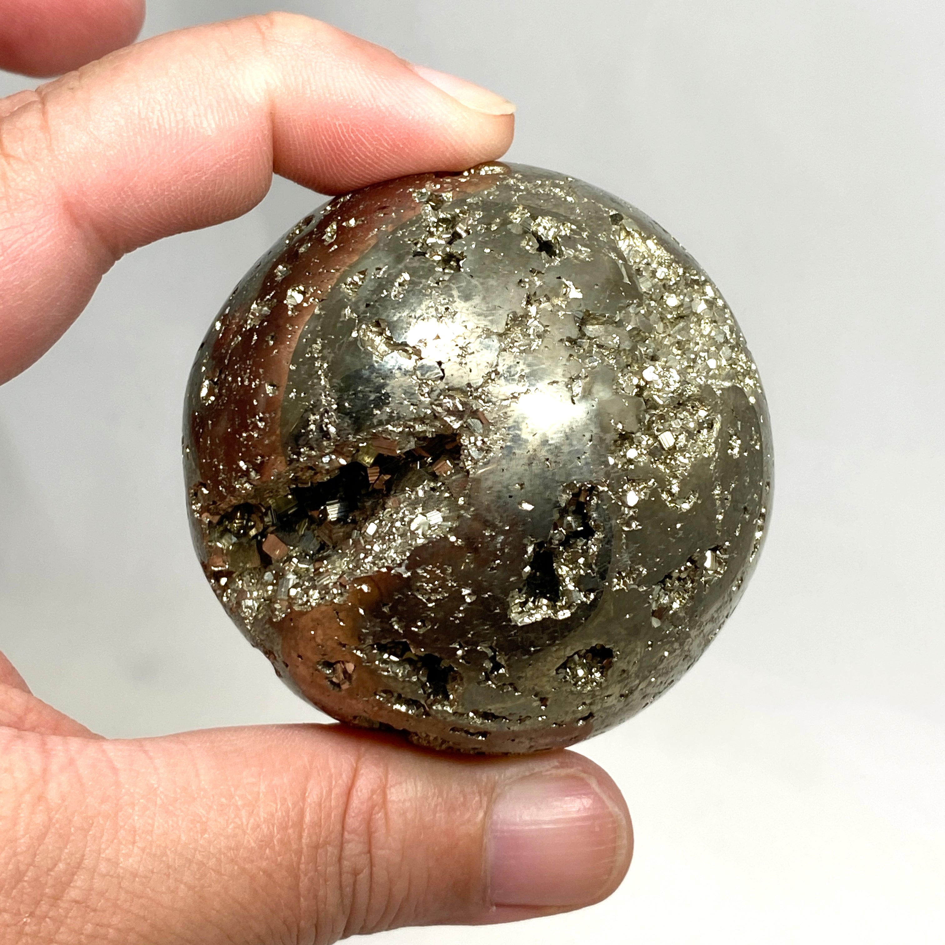 Natural Pyrite Sphere - 3 Inch Healing Crystal for Meditation, Feng Shui & Home Decor | Perfect for Energy Balancing & Spiritual Growth