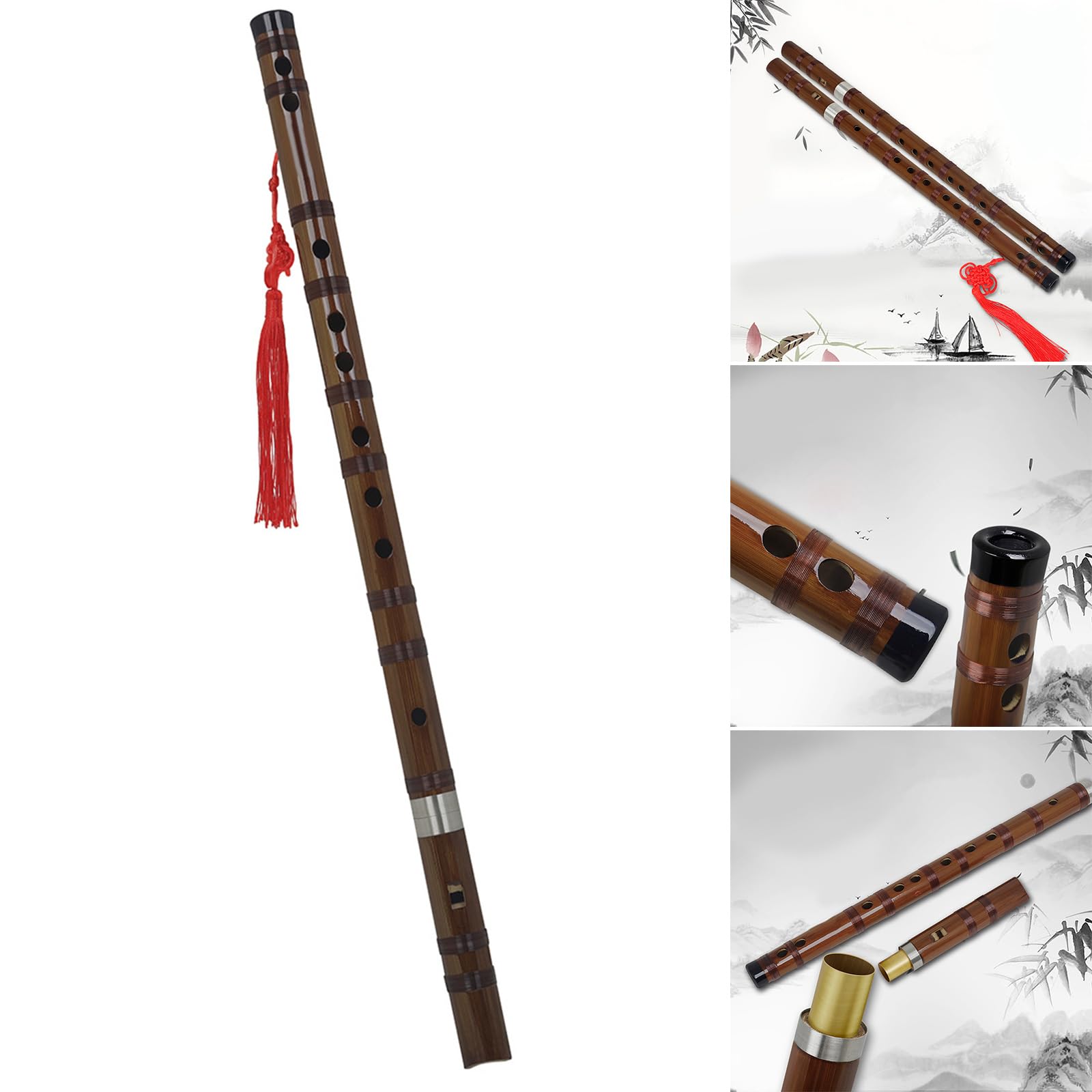 Chinese Detachable Bamboo Wind Flute - Traditional Wooden Musical Instrument, Portable Dizi for Beginners & Professionals - Perfect for Meditation, Yoga, Folk Music & Cultural Performances